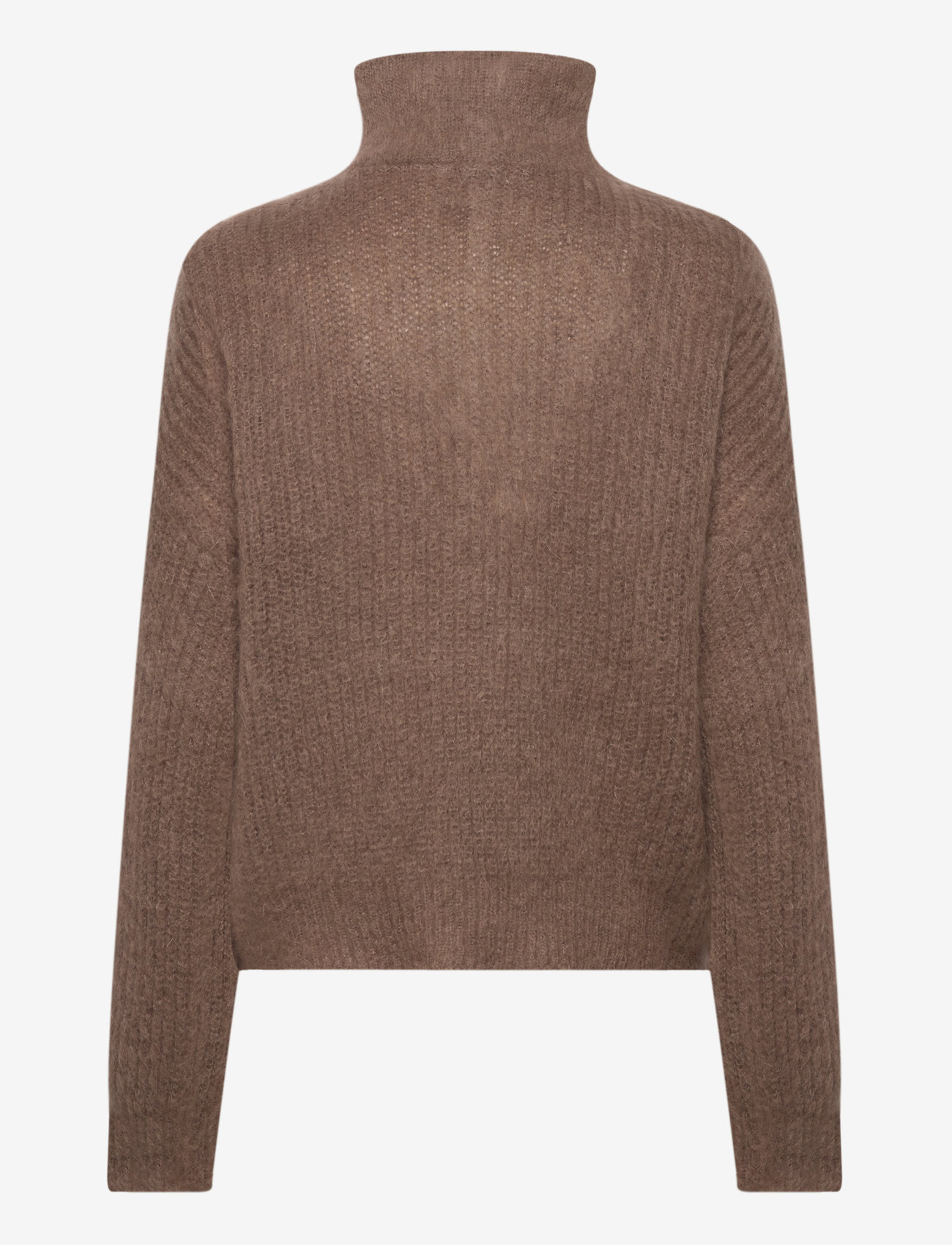 Once Untold - Florie Brushed Zip Knit - striktrøjer - chocolate brown - 2