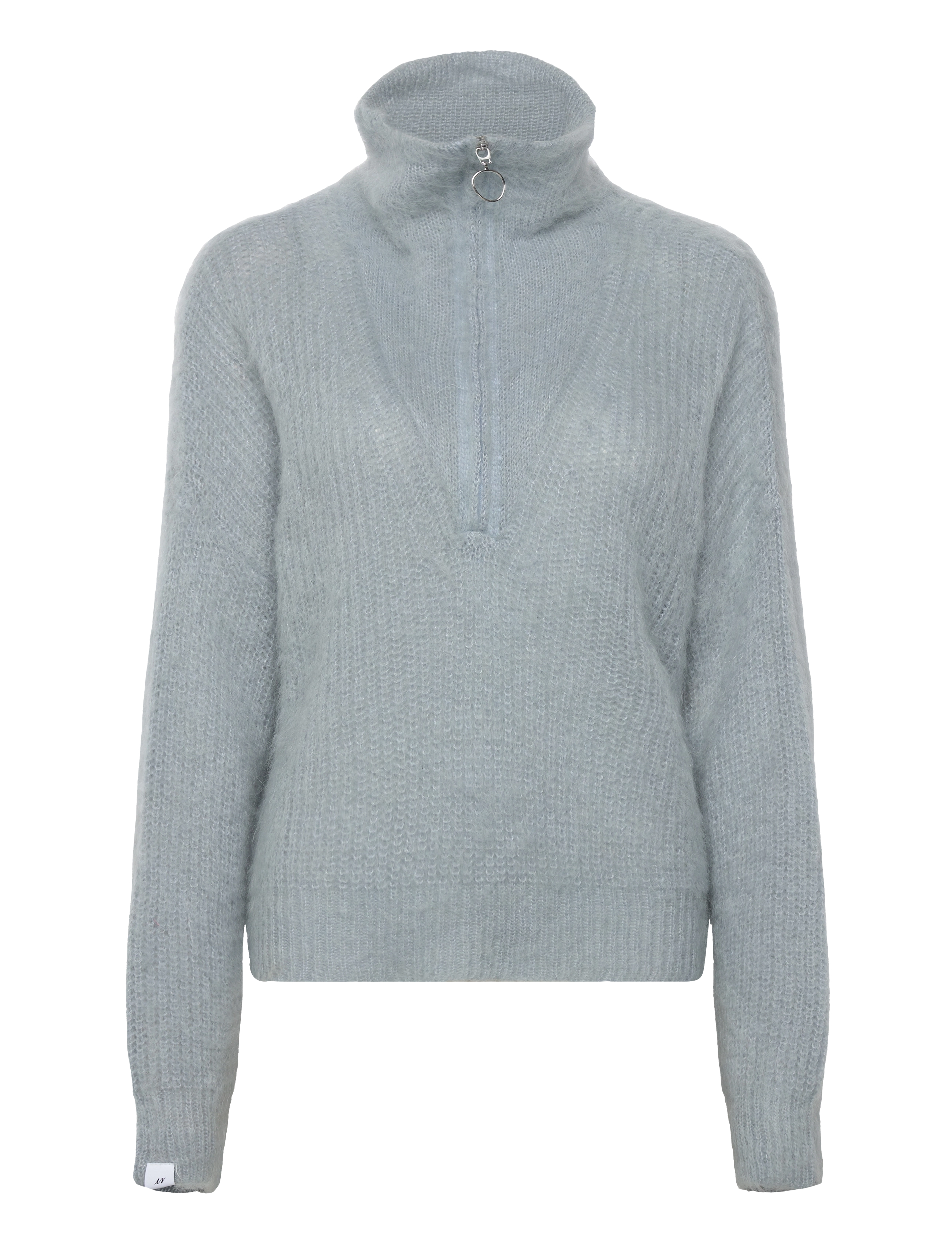 Florie Brushed Zip Knit - SKY BLUE
