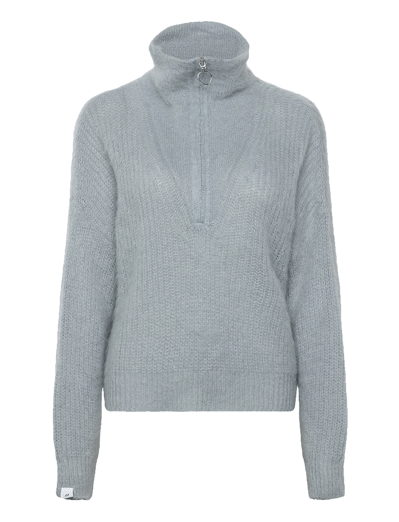 Once Untold - Florie Brushed Zip Knit - striktrøjer - sky blue - 1