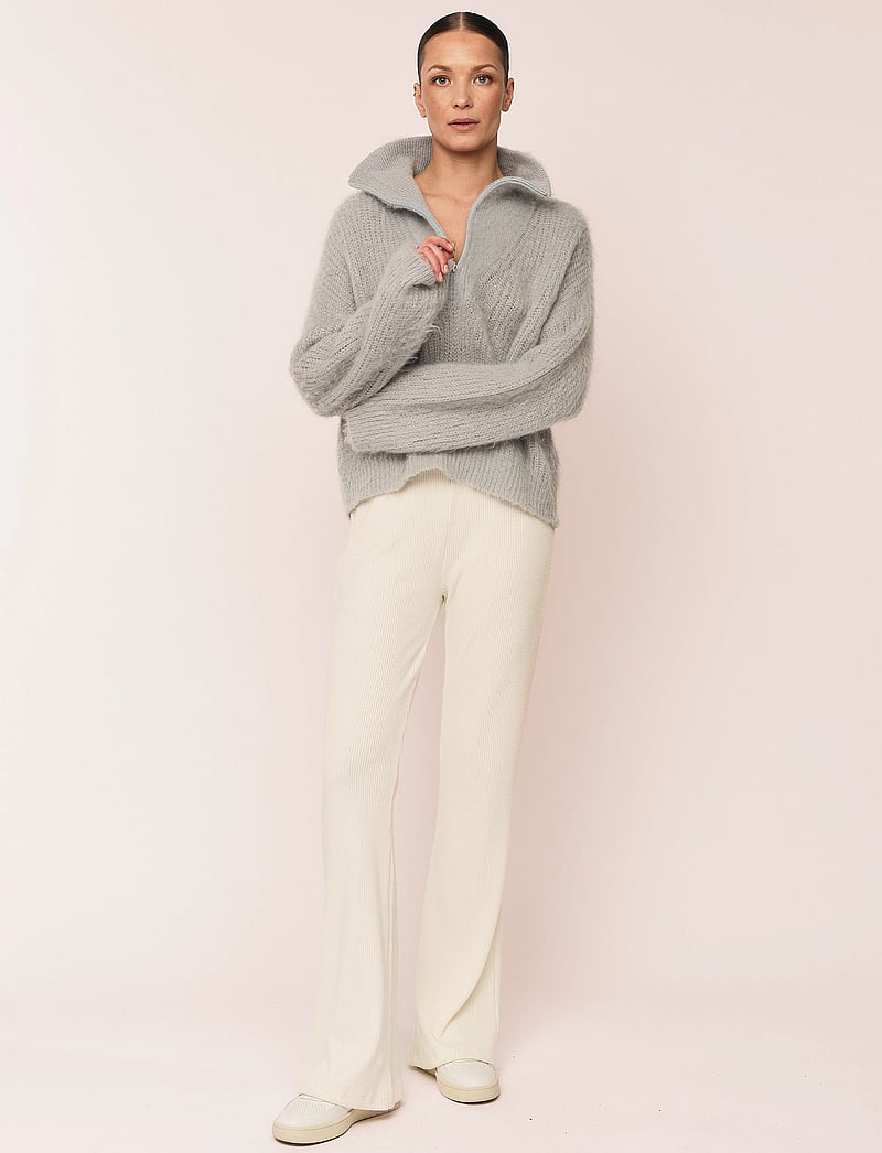 Once Untold - Florie Brushed Zip Knit - striktrøjer - sky blue - 0