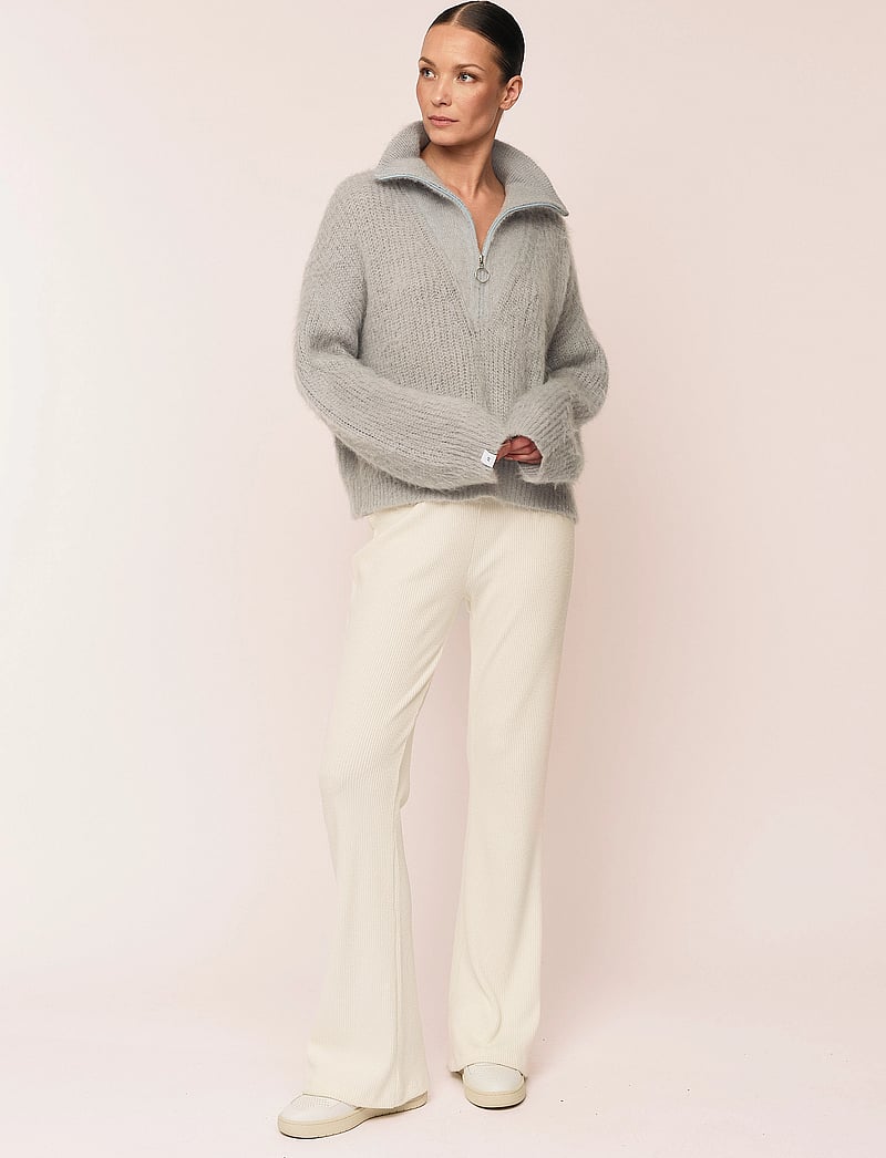 Once Untold - Florie Brushed Zip Knit - striktrøjer - sky blue - 4