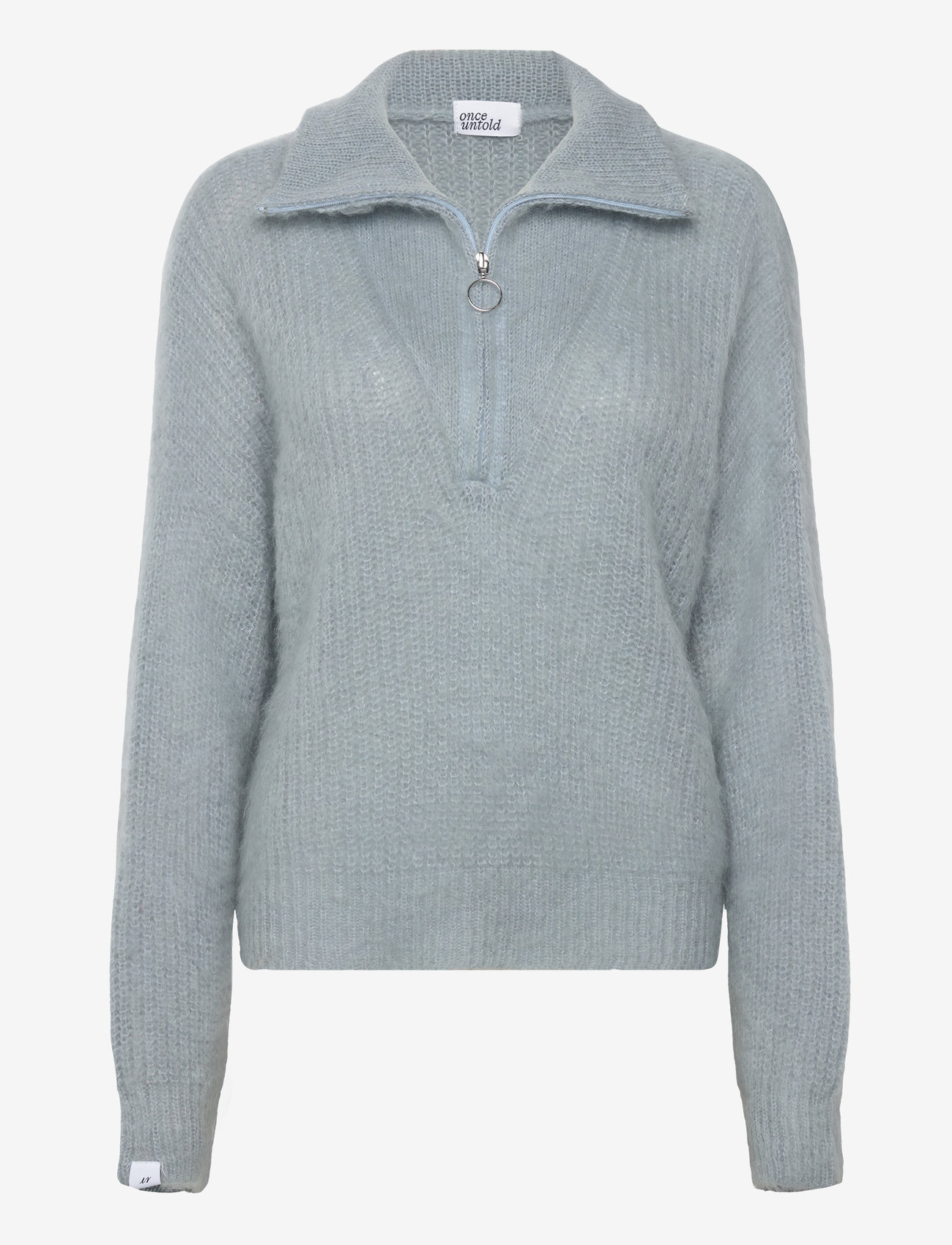 Once Untold - Florie Brushed Zip Knit - striktrøjer - sky blue - 3