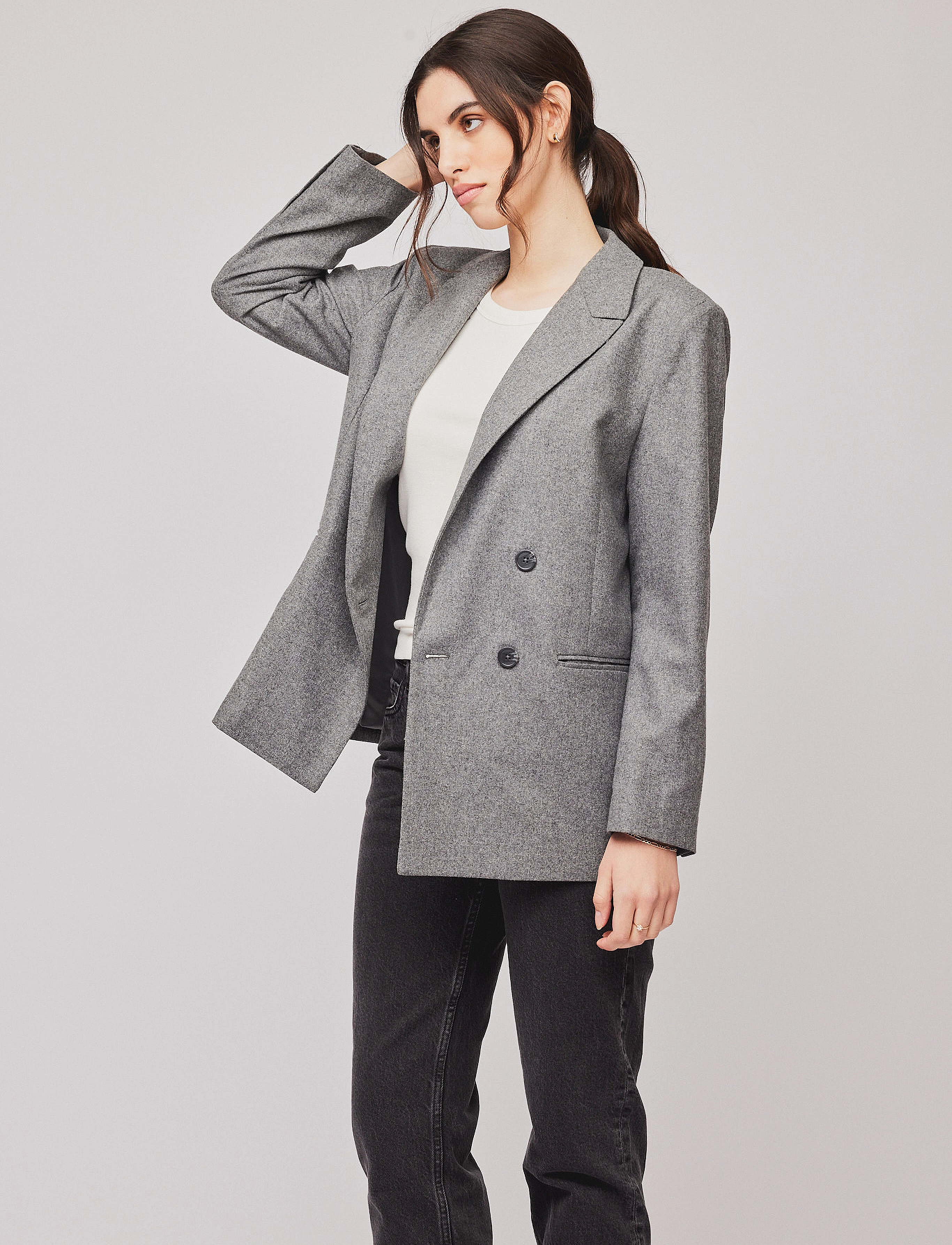 Once Untold - Fifth Blazer - kahes joones nööpidega bleiserid - dark grey - 2