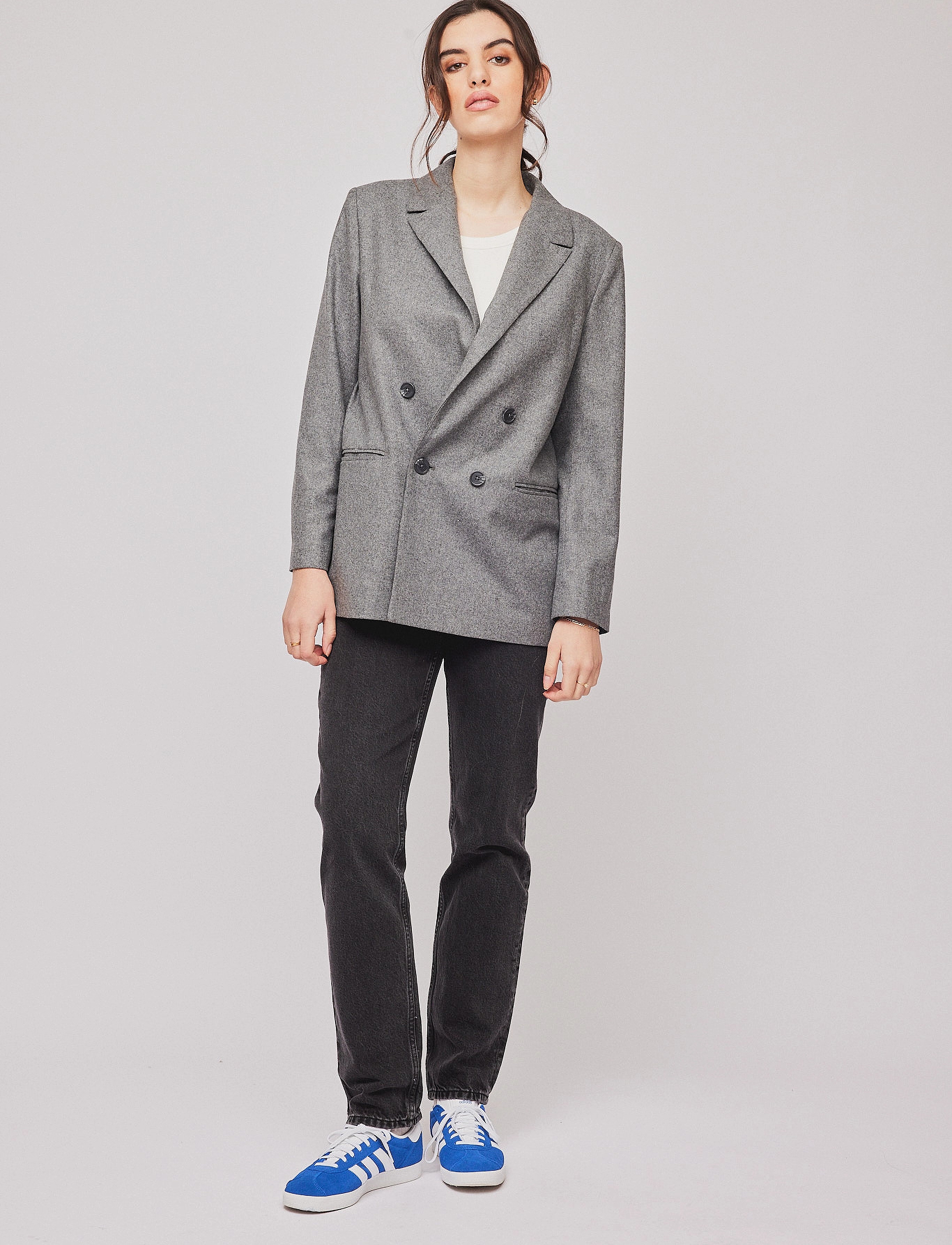 Once Untold - Fifth Blazer - kahes joones nööpidega bleiserid - dark grey - 3