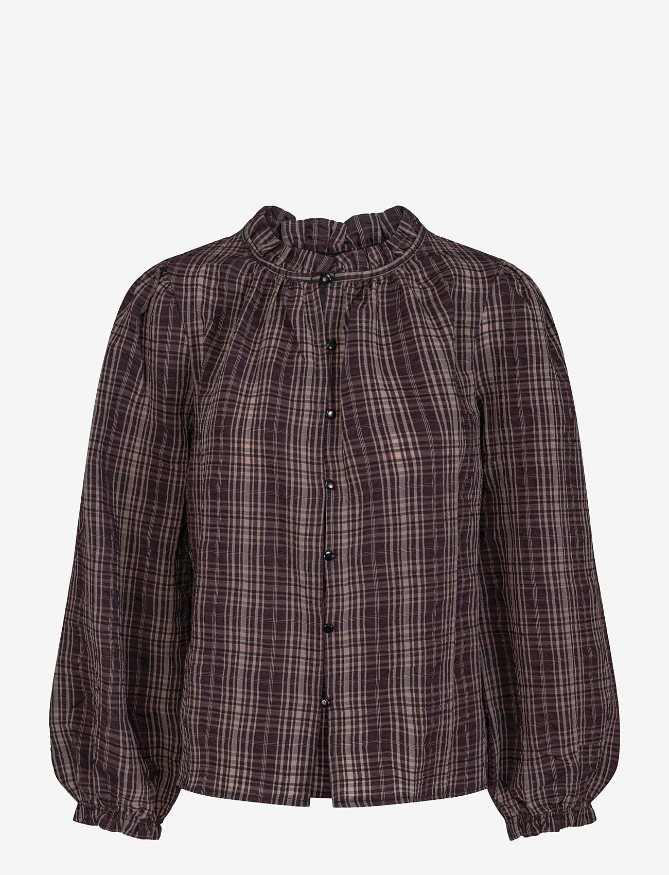 Once Untold - Highline Button Blouse - langærmede bluser - black/sand - 0