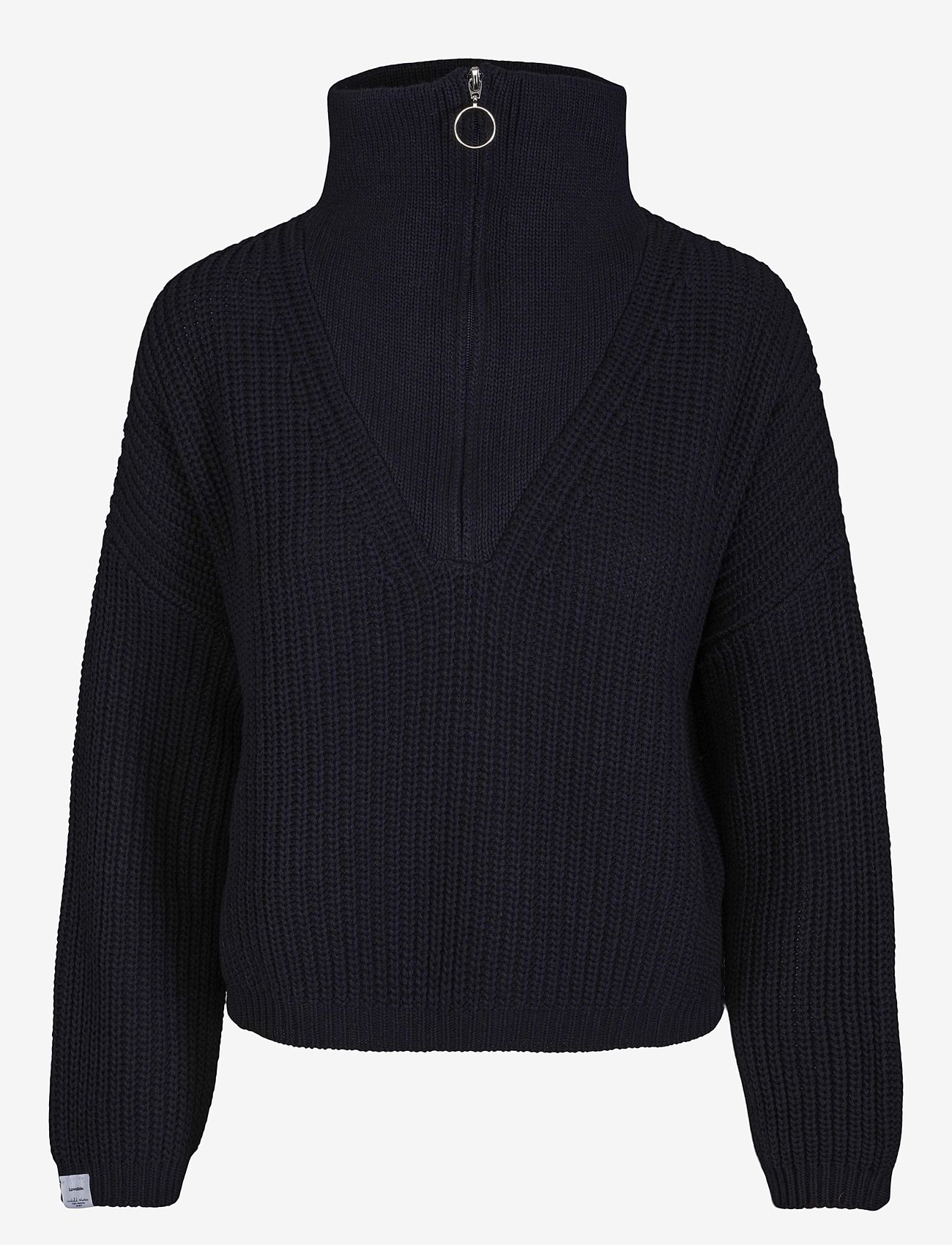 Once Untold - Florie Cotton Zip Knit Sweater - pullover - dark navy - 1