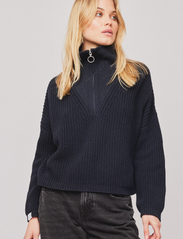 Once Untold - Florie Cotton Zip Knit Sweater - pullover - dark navy - 2