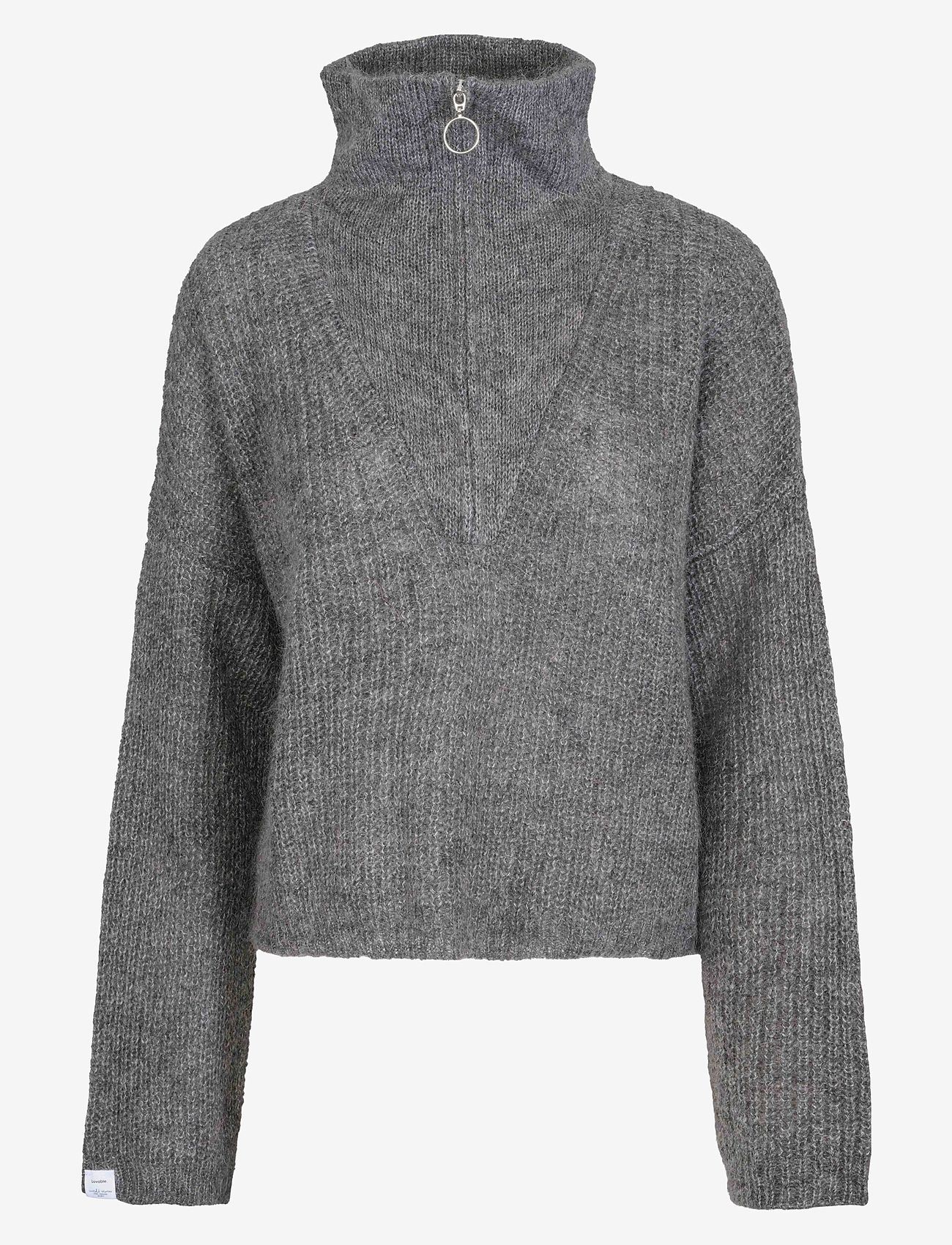 Once Untold - Florie Zip Knit Sweater - swetry - winter grey - 0