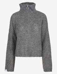Florie Zip Knit Sweater - WINTER GREY
