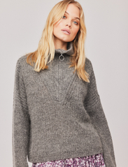 Once Untold - Florie Zip Knit Sweater - swetry - winter grey - 2