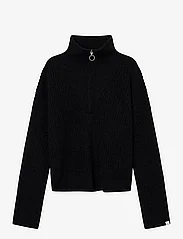 Once Untold - Florie Zip Knit - jumpers - black - 0