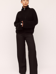 Once Untold - Florie Zip Knit - jumpers - black - 2