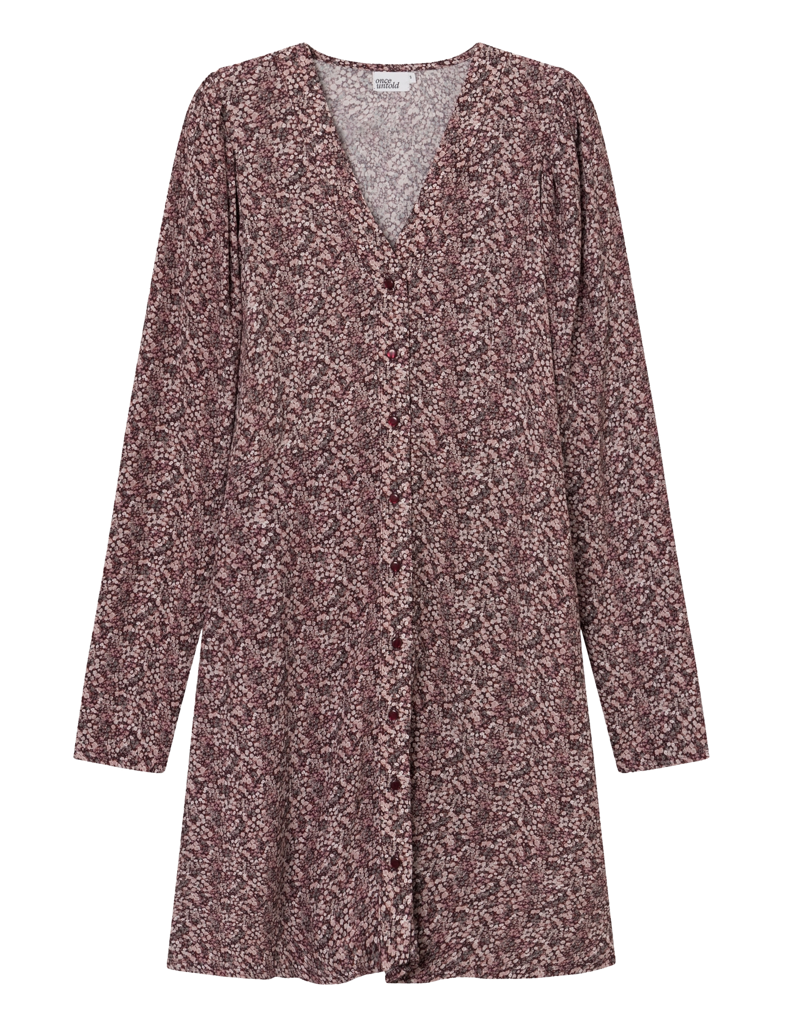 ONCE UNTOLD Ellen Ls Kurz Kleid Burgundy - S - Damen