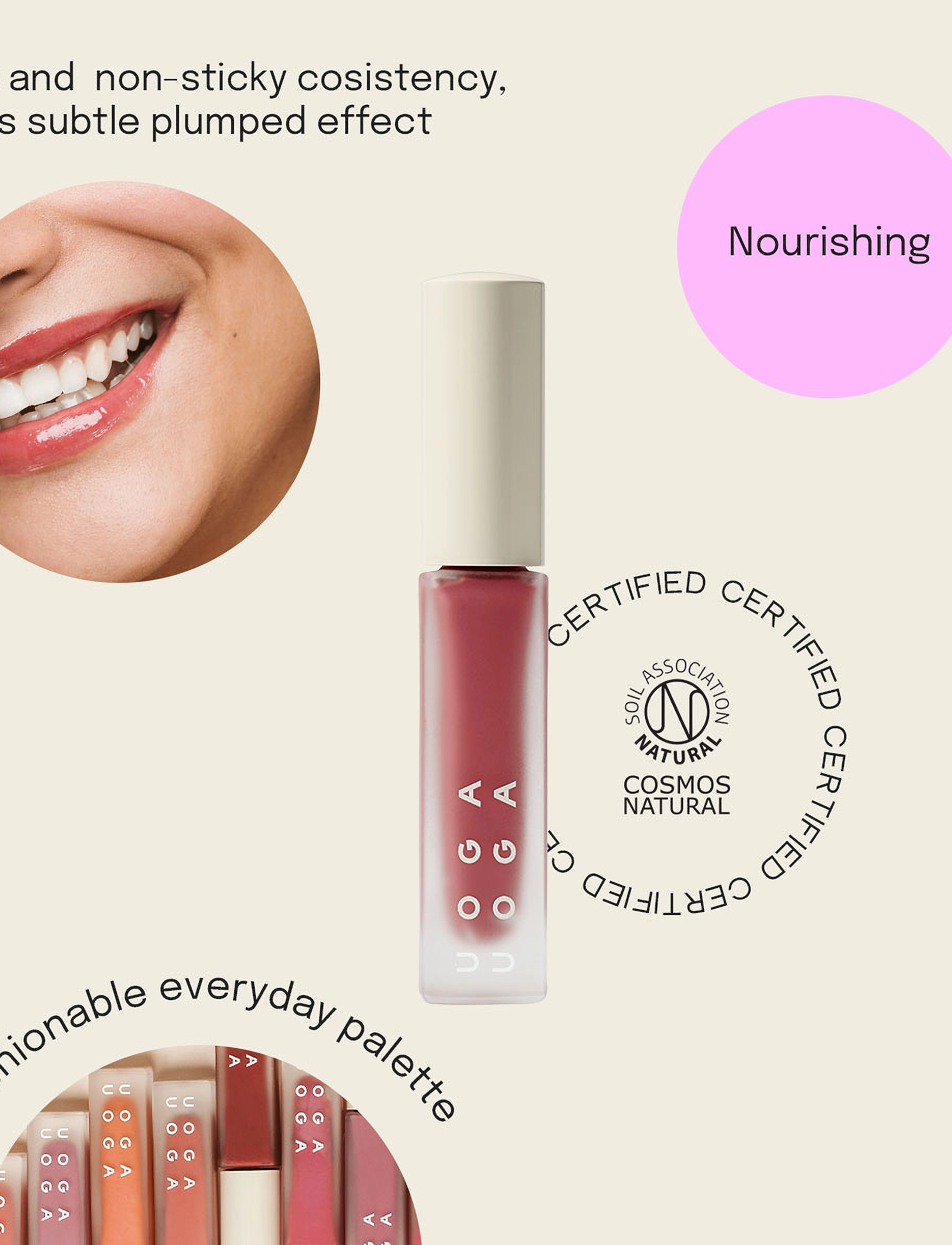 Uoga Uoga - Uoga Uoga Nourishing Lip Gloss - redo för date night - neonberry - 5