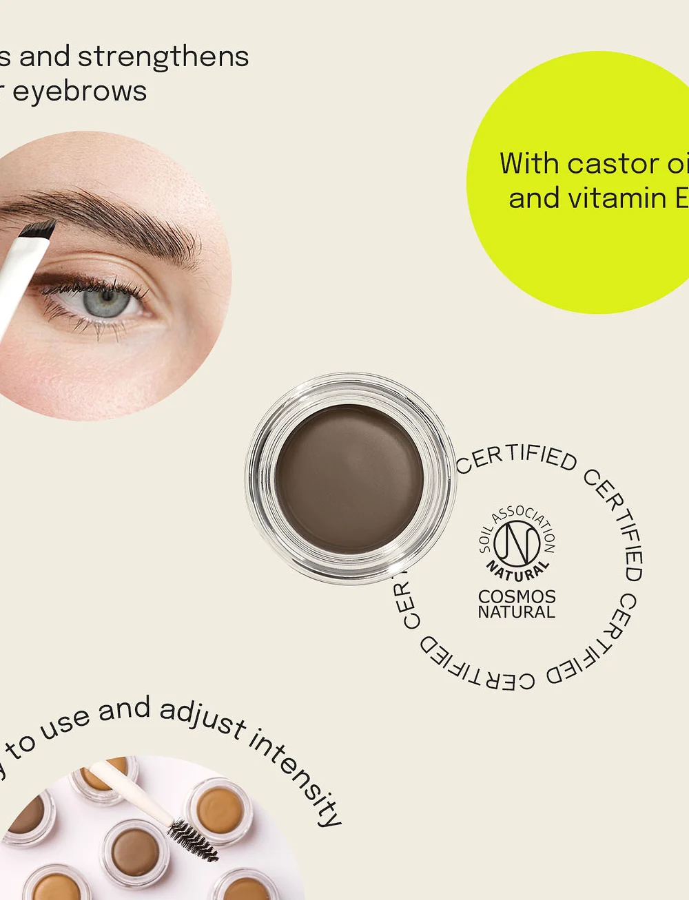 Uoga Uoga - Uoga Uoga Eyebrow Pomade creamy eyebrow tint, Taupe 2,5ml (medium) - valmiina treffi-iltaan - taupe (medium) - 4
