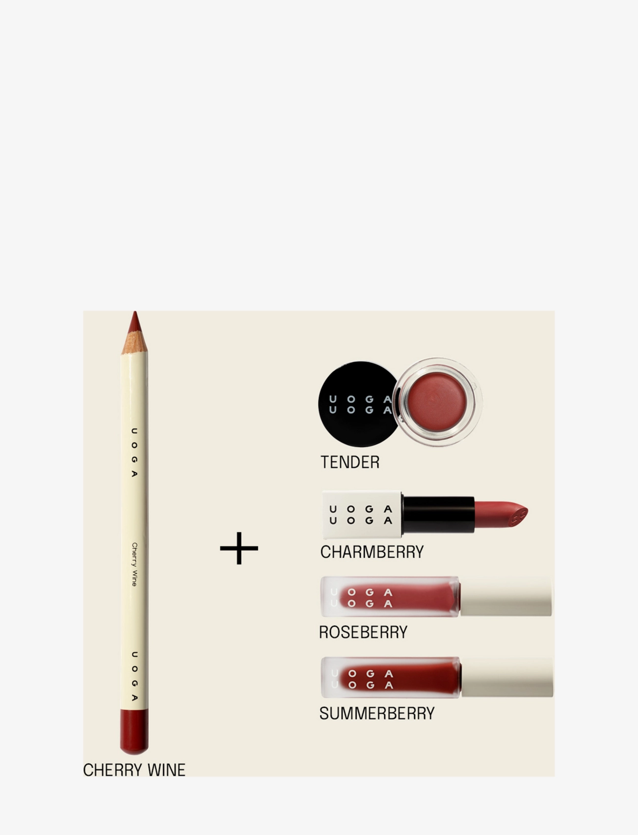Uoga Uoga - Uoga Uoga Lip pencil - bliv klar til date night - cherry wine - 2