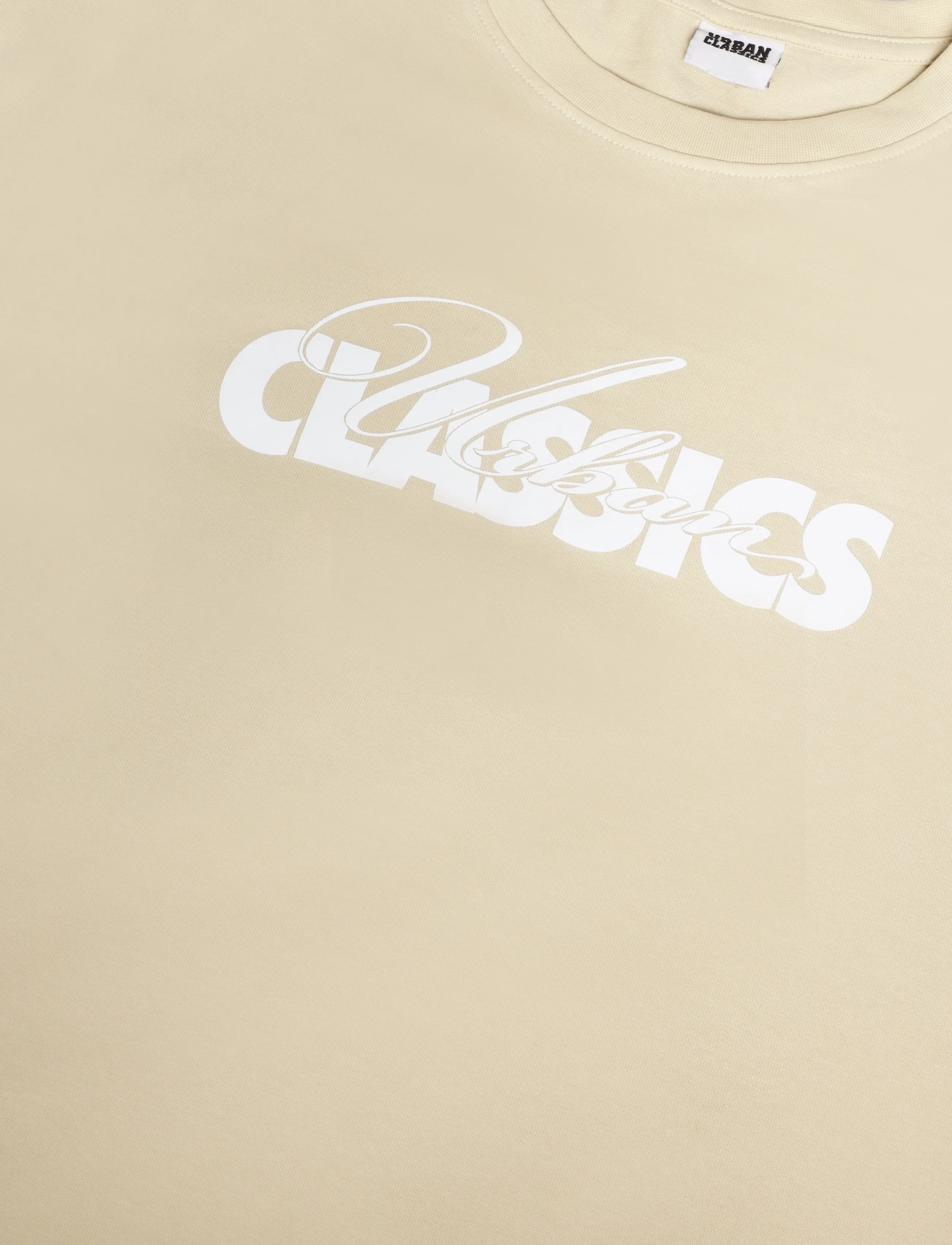 Urban Classic - UC Cursive Bold Logo Heavy Oversized Tee - autumn clothing - sand - 2
