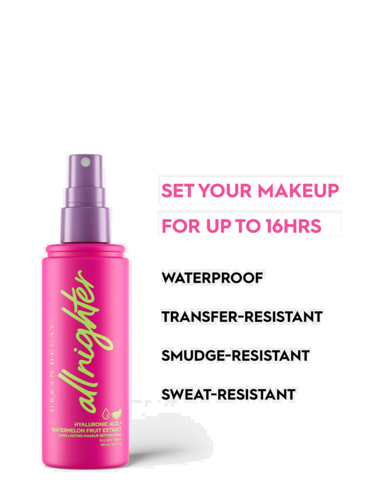 Urban Decay - Urban Decay All Nighter Hyaluronic Setting Spray 118 ml - makeup - clear - 3