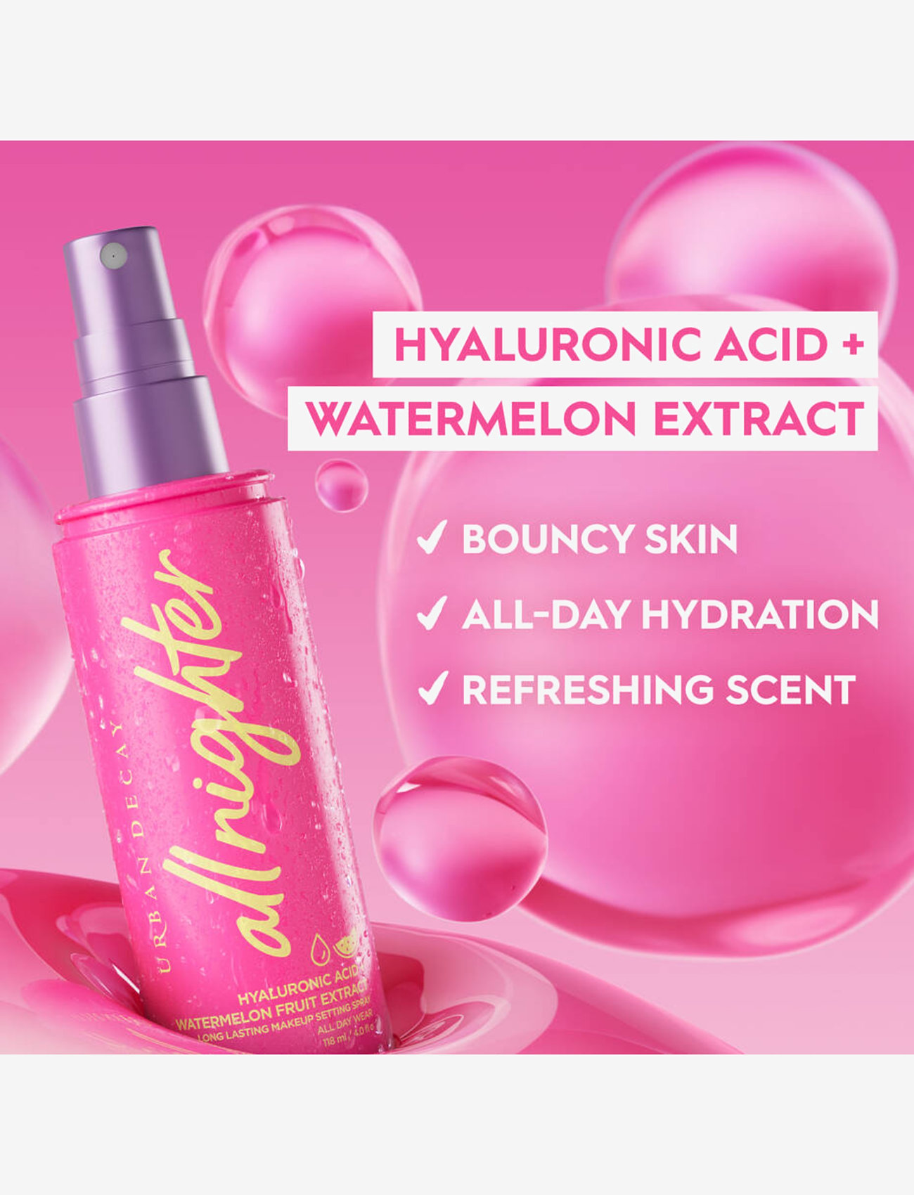 Urban Decay - Urban Decay All Nighter Hyaluronic Setting Spray 118 ml - makeup - clear - 5