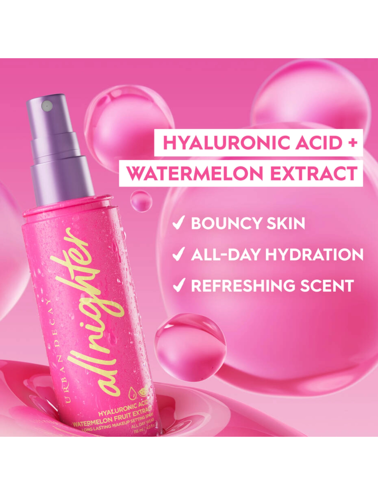 Urban Decay - Urban Decay All Nighter Hyaluronic Setting Spray 118 ml - makeup - clear - 5