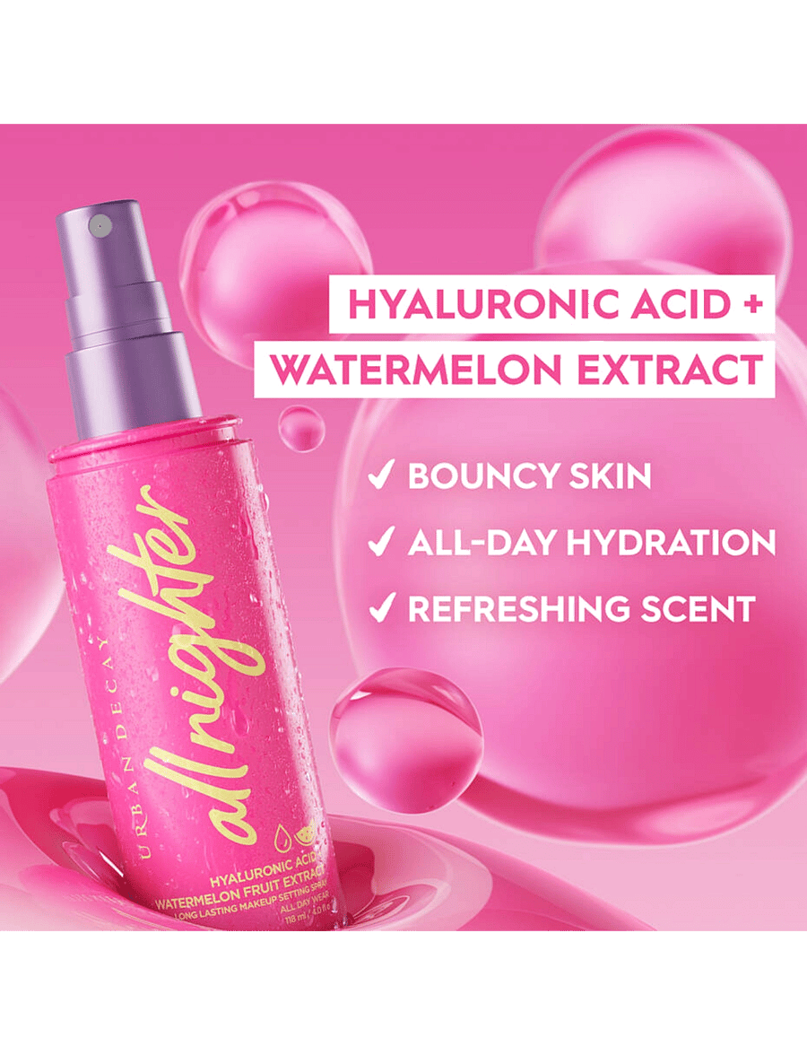 Urban Decay - Urban Decay All Nighter Hyaluronic Setting Spray 118 ml - förðunarvörur - clear - 5