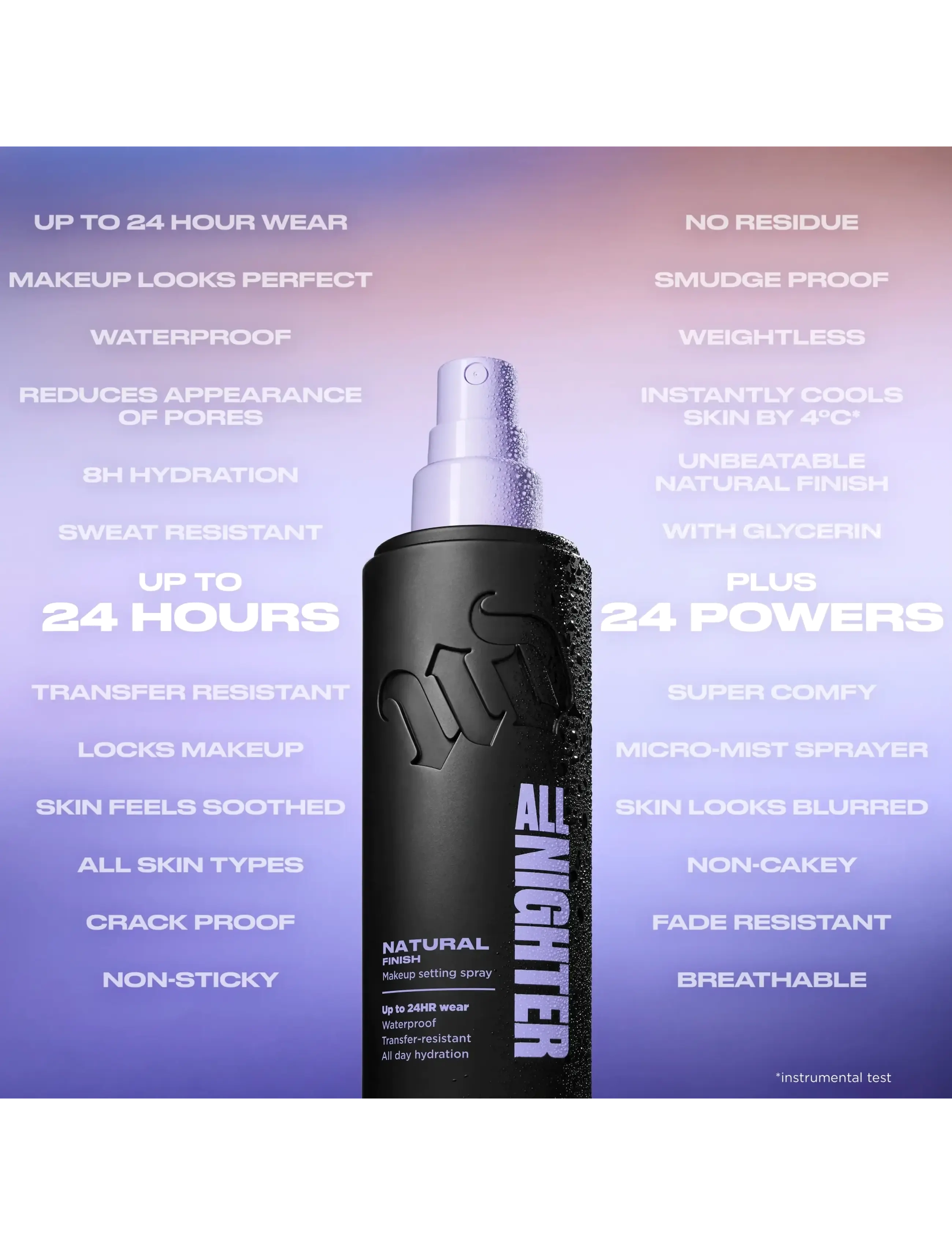 Urban Decay - Urban Decay All Nighter Makeup Setting Spray Natural Finish 118ml - meikit - clear - 3