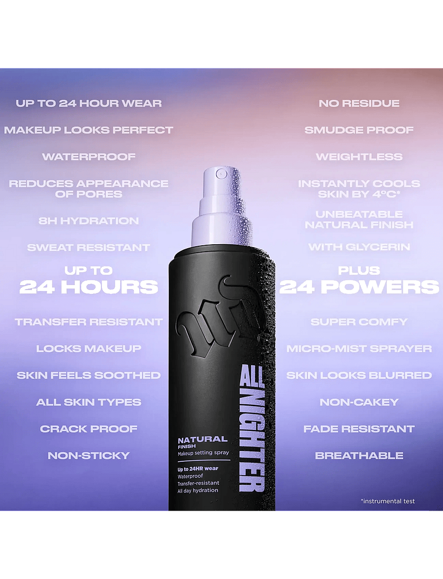 Urban Decay - Urban Decay All Nighter Makeup Setting Spray Natural Finish 118ml - meikit - clear - 3