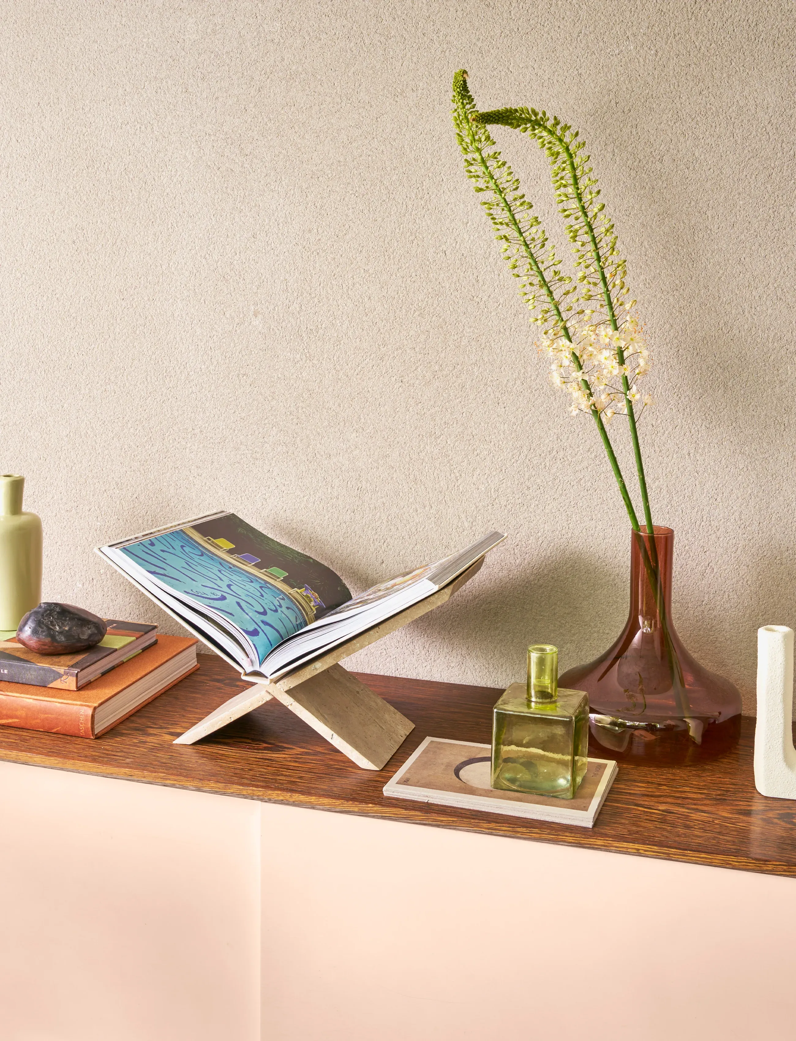Urban Nature Culture Urban Nature Culture Bookbed Travertine, B 52 cm, Beige, Decorative Accessories-details > Figures & Sculptures, Unisex
