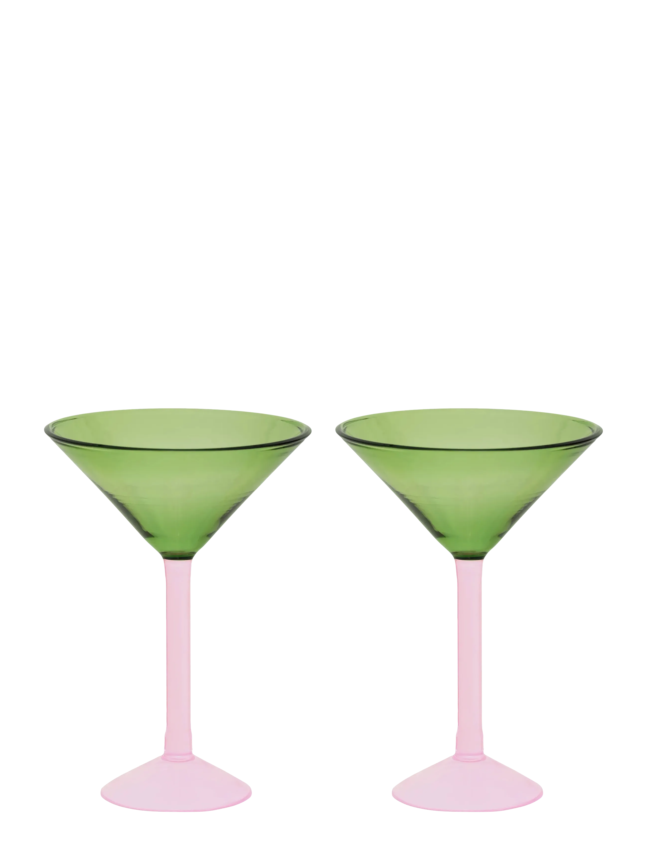 Urban Nature Culture Martini Cocktail Glass, Set Of 2, In Gift Pack, Cocktailglas, Grøn, Str: Ø 13 CM
