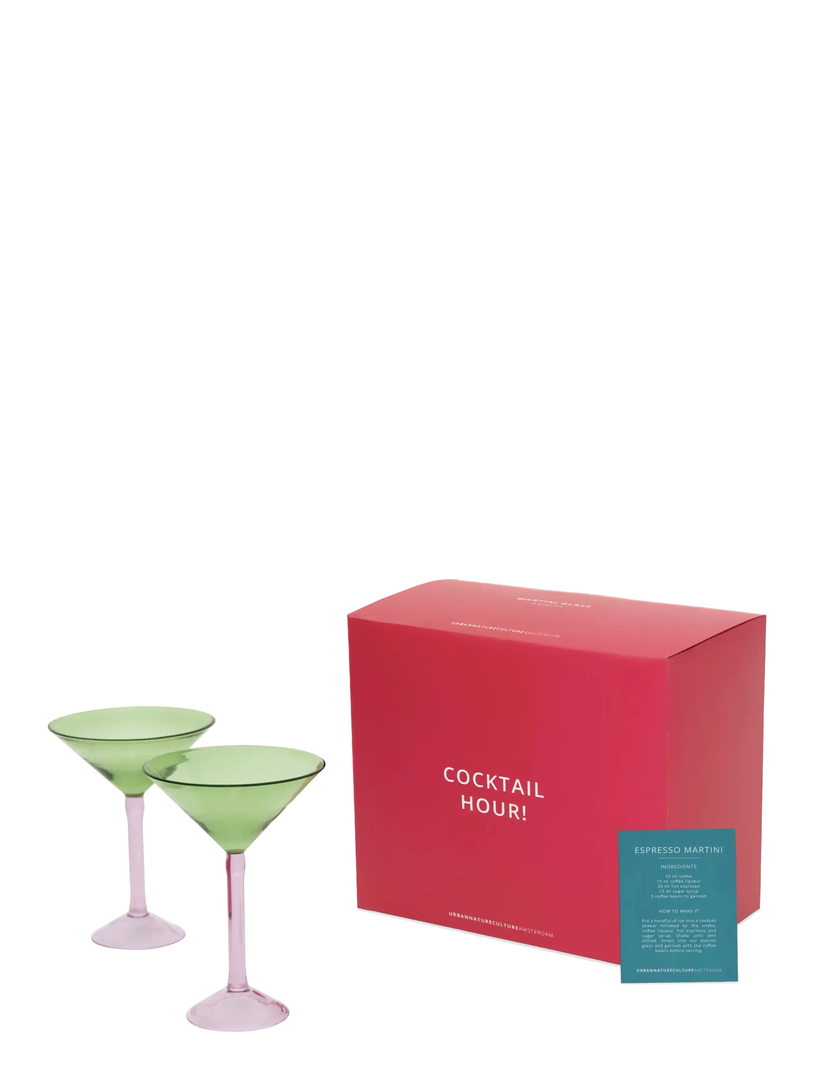Urban Nature Culture - Urban Nature Culture Martini Cocktail glass, set of 2, in gift pack - verres à cocktail & à martini - apple green - 2