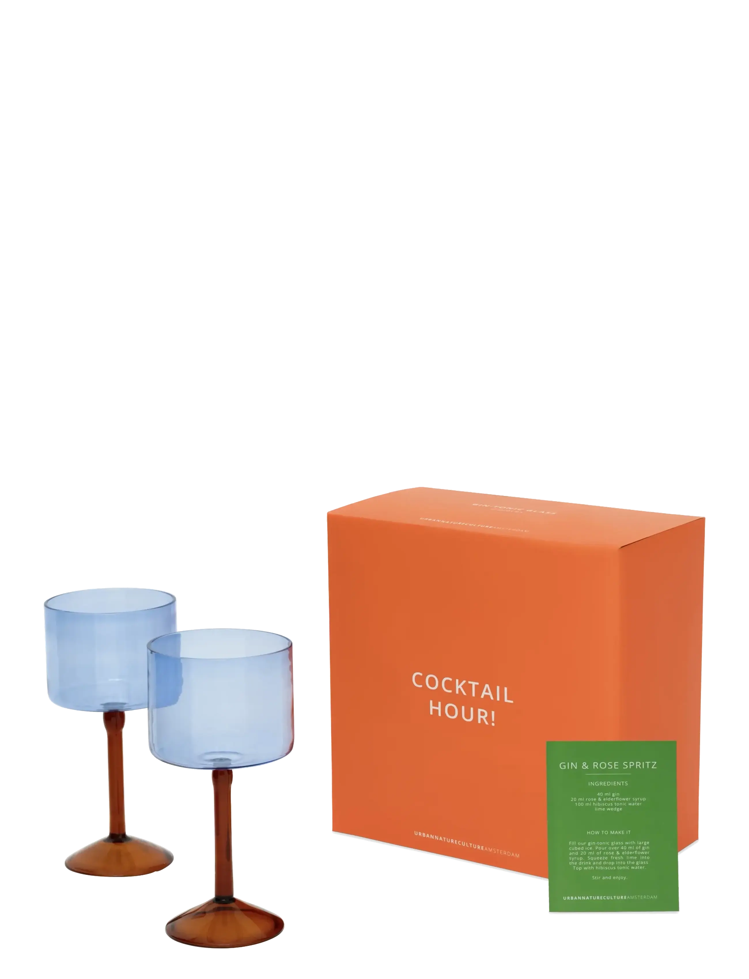 Urban Nature Culture - Urban Nature Culture Gin-tonic Cocktail glass, set of 2, in gift pack - verres à cocktail & à martini - ice blue - 2