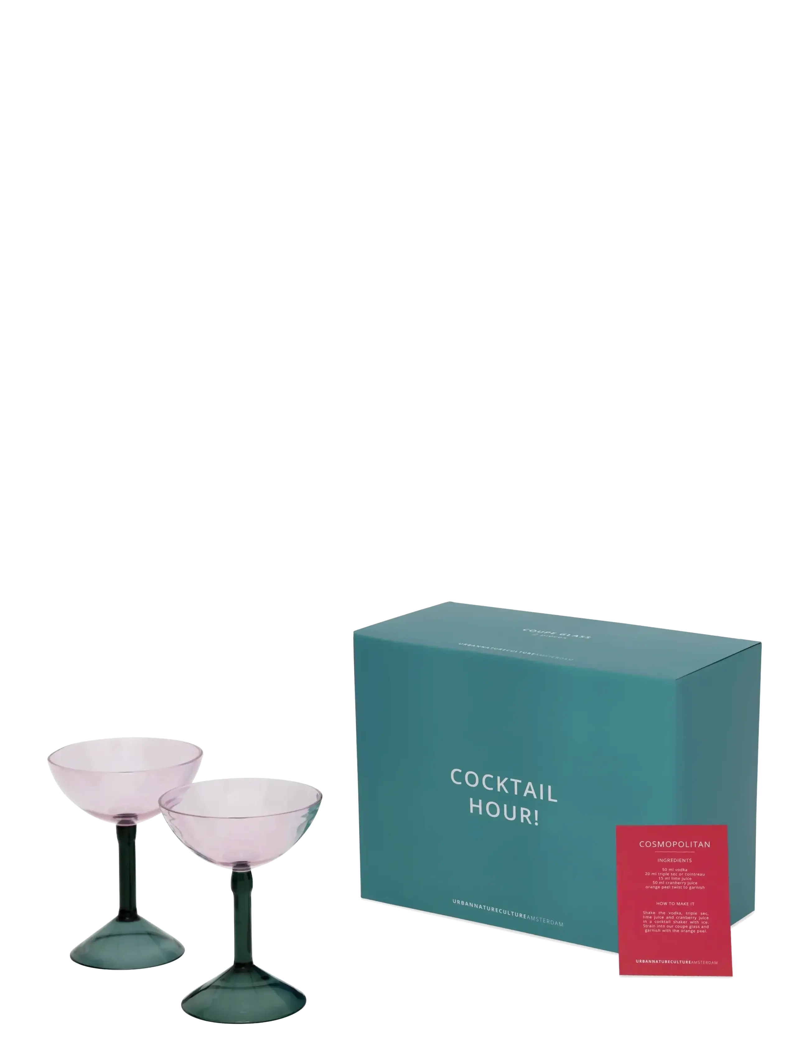 Urban Nature Culture - Urban Nature Culture Coupe Cocktail glass, set of 2, in gift pack - verres à cocktail & à martini - rose pink - 2