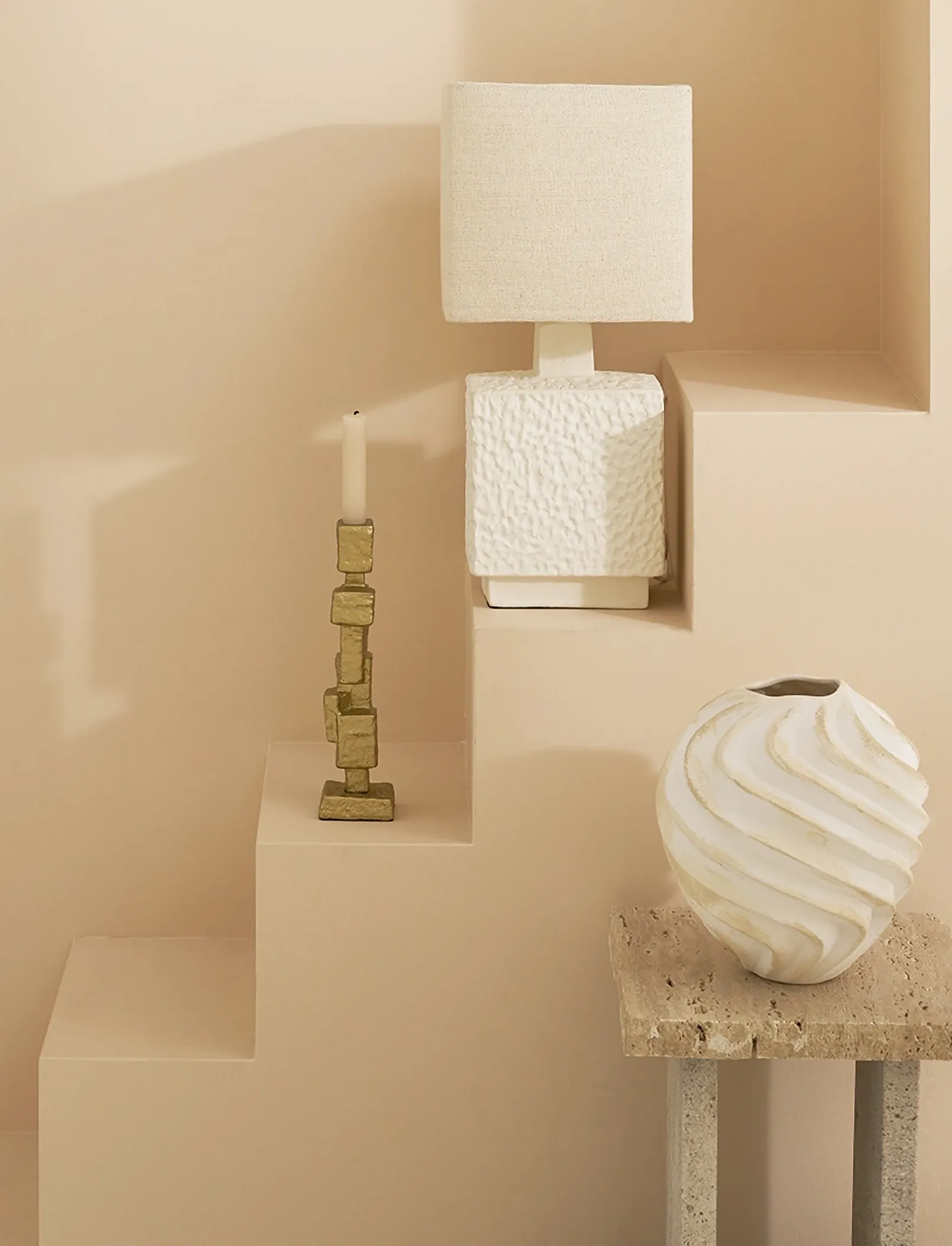 Urban Nature Culture Table Lamp Meja, H 48 cm, Lamps, Creme - Homeware
