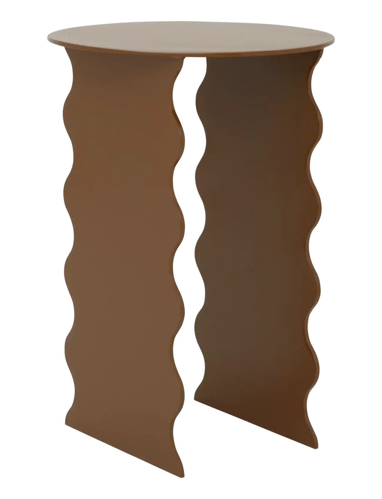 Urban Nature Culture Side Table Wavy, Sidebord og lille bord, Brun, Str: Ø 30 CM