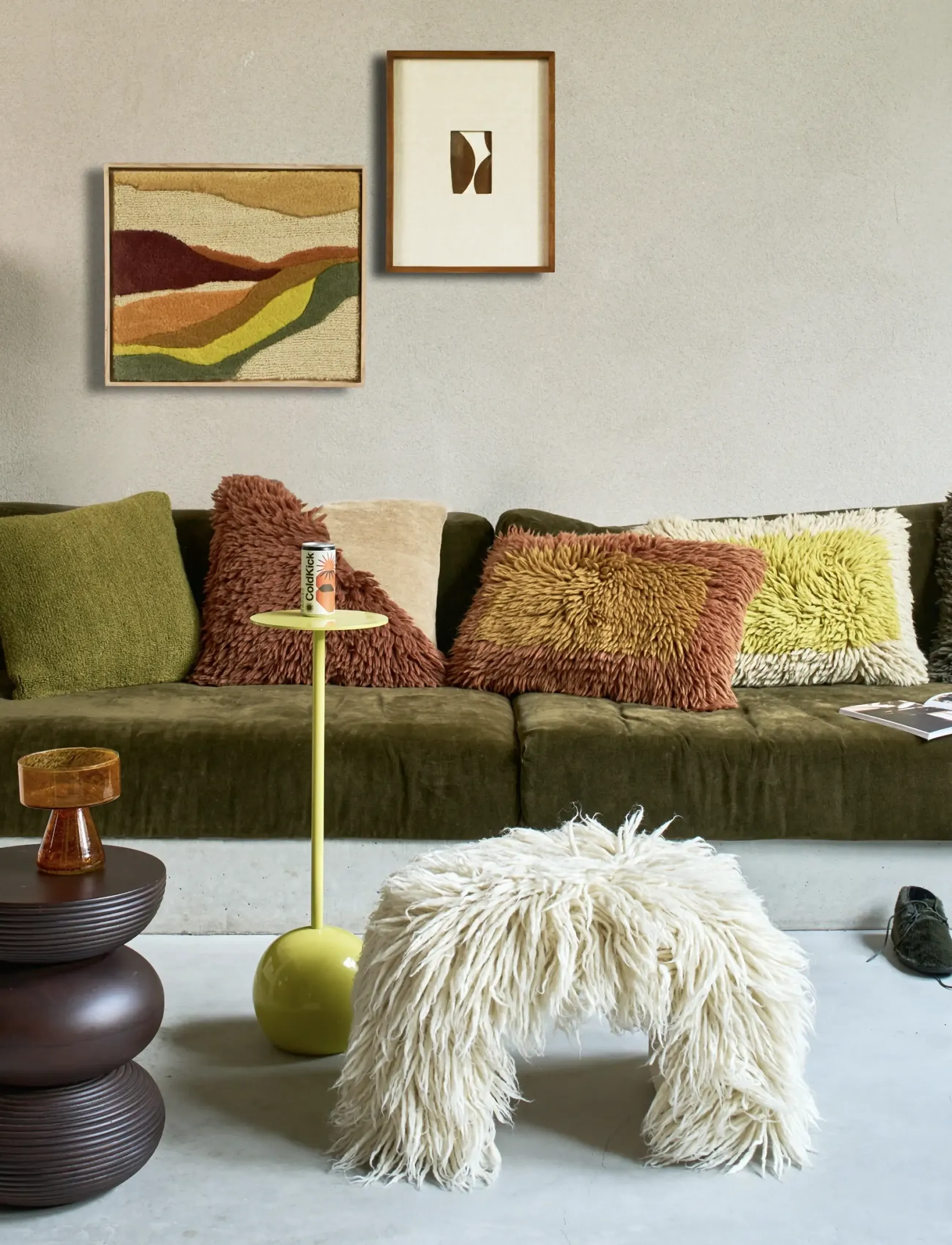 Urban Nature Culture Cushion Megan, Evergreen Sprig, H 50 cm, Bedtextiles, Grün - Pillows, Homeware