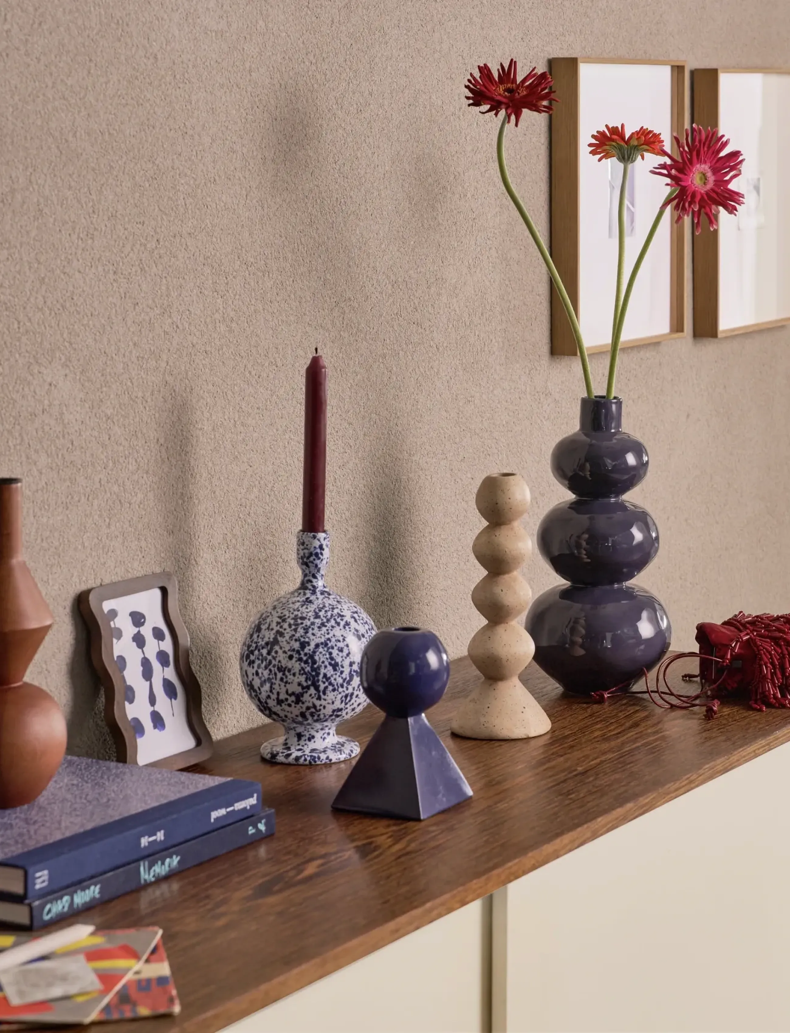 Urban Nature Culture Candle Holder Rosie, Ø 13 cm, & Tealight Holders, Blau - Homeware