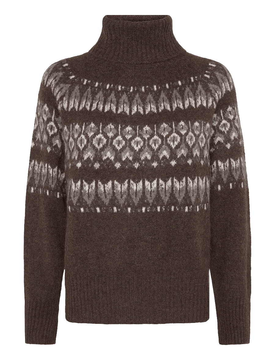 Urban Pioneers - Benazri Turtleneck - stickade tröjor - dark brown - 0