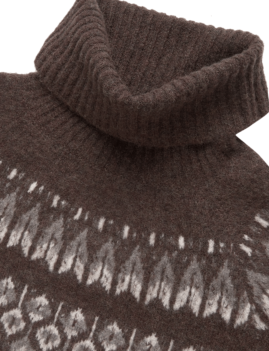 Urban Pioneers - Benazri Turtleneck - stickade tröjor - dark brown - 2
