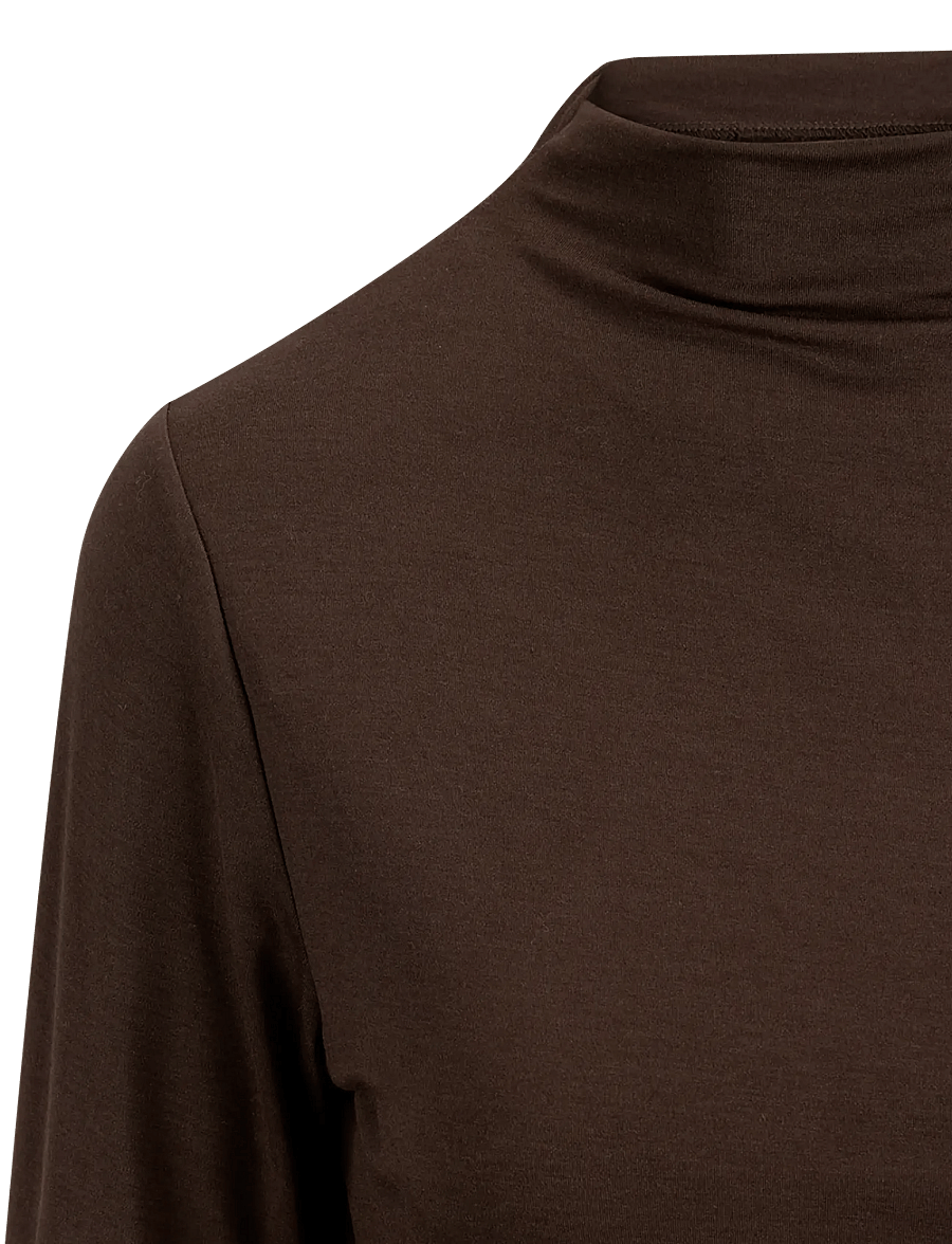 Urban Pioneers - Lori LS Top - long-sleeved tops - black coffee - 2