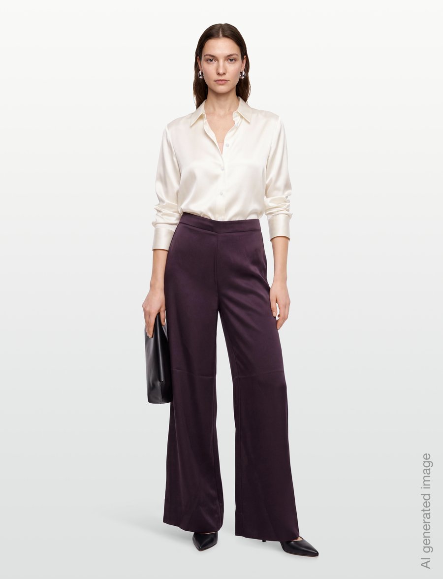 Urban Pioneers - Jacinda Pants - laia säärega püksid - plum perfect - 0