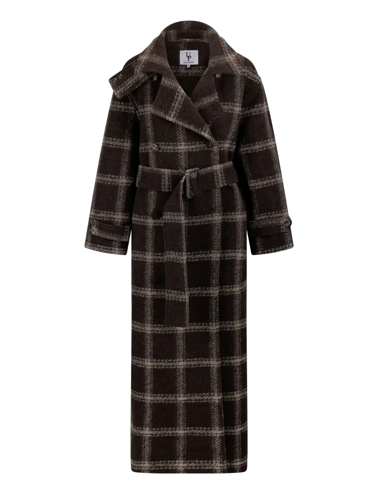 Urban Pioneers - Nora Trenchcoat - black coffee check - 1