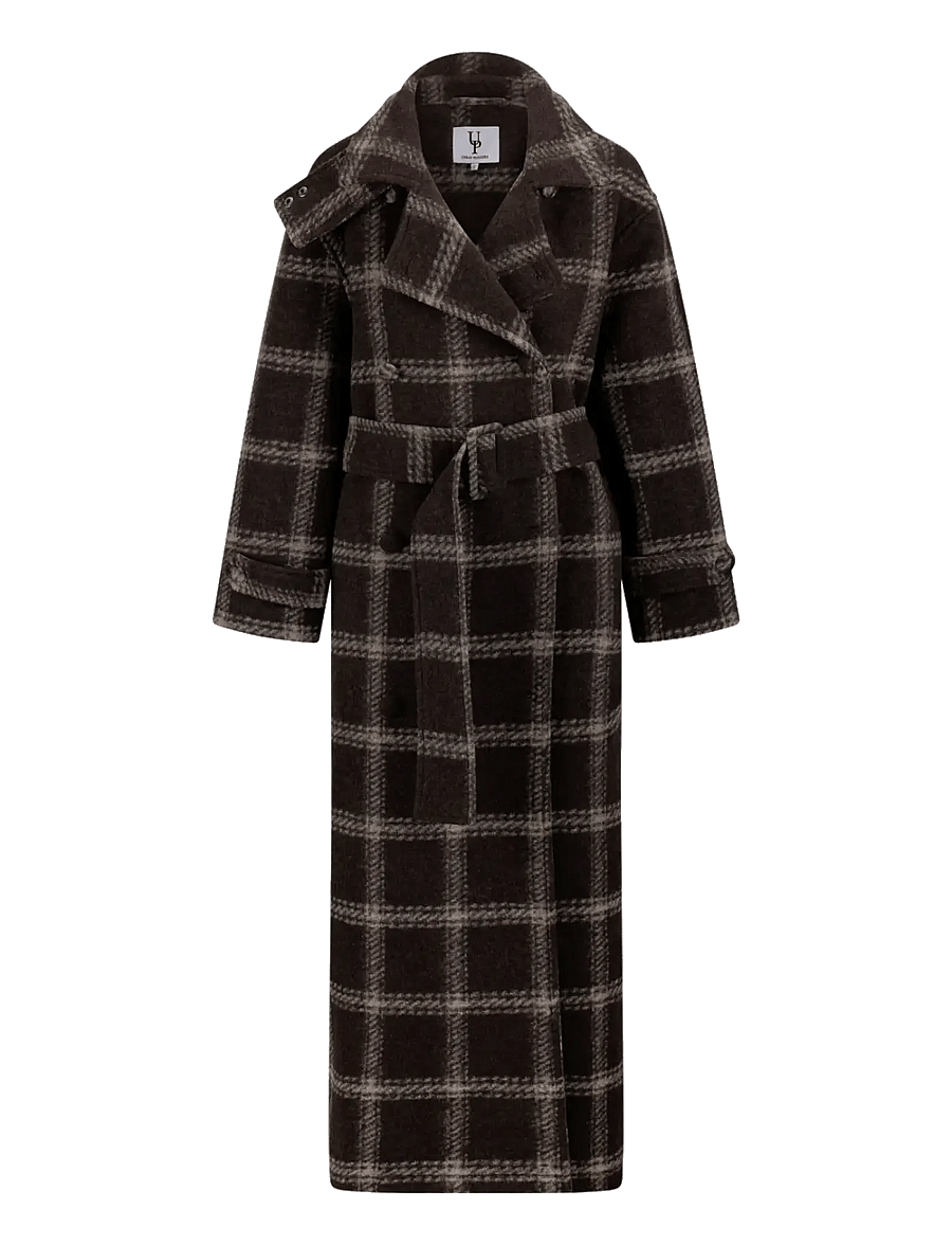 Urban Pioneers - Nora Trenchcoat - black coffee check - 1