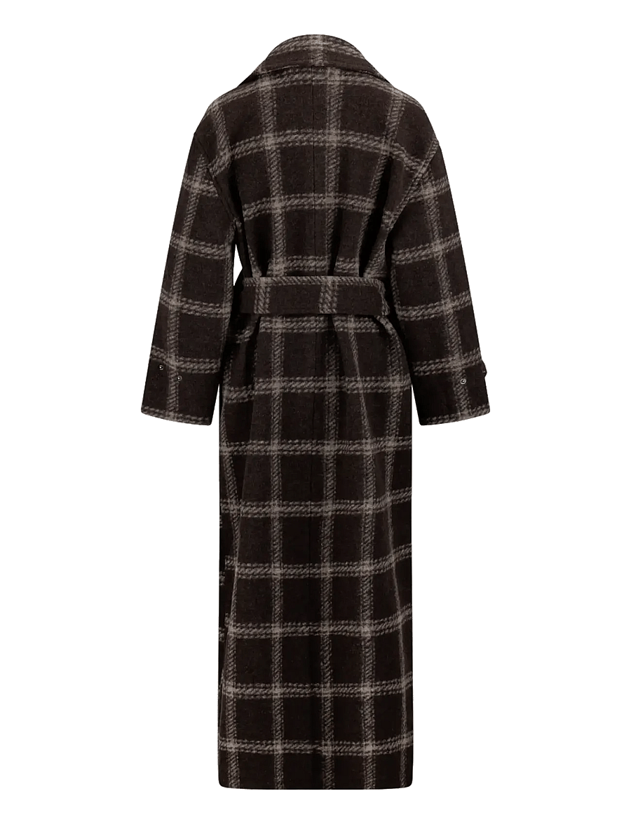 Urban Pioneers - Nora Trenchcoat - black coffee check - 2