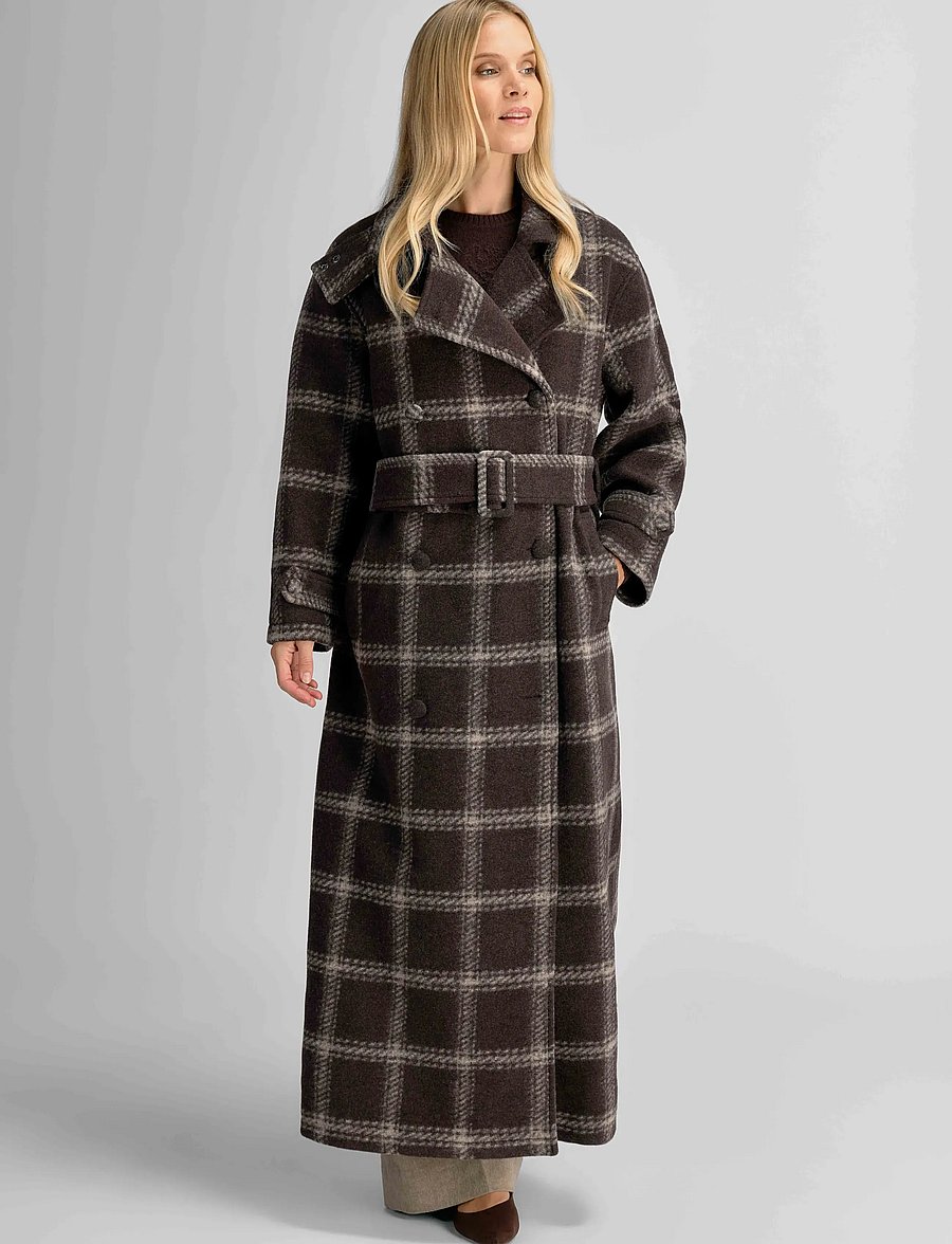 Urban Pioneers - Nora Trenchcoat - black coffee check - 4