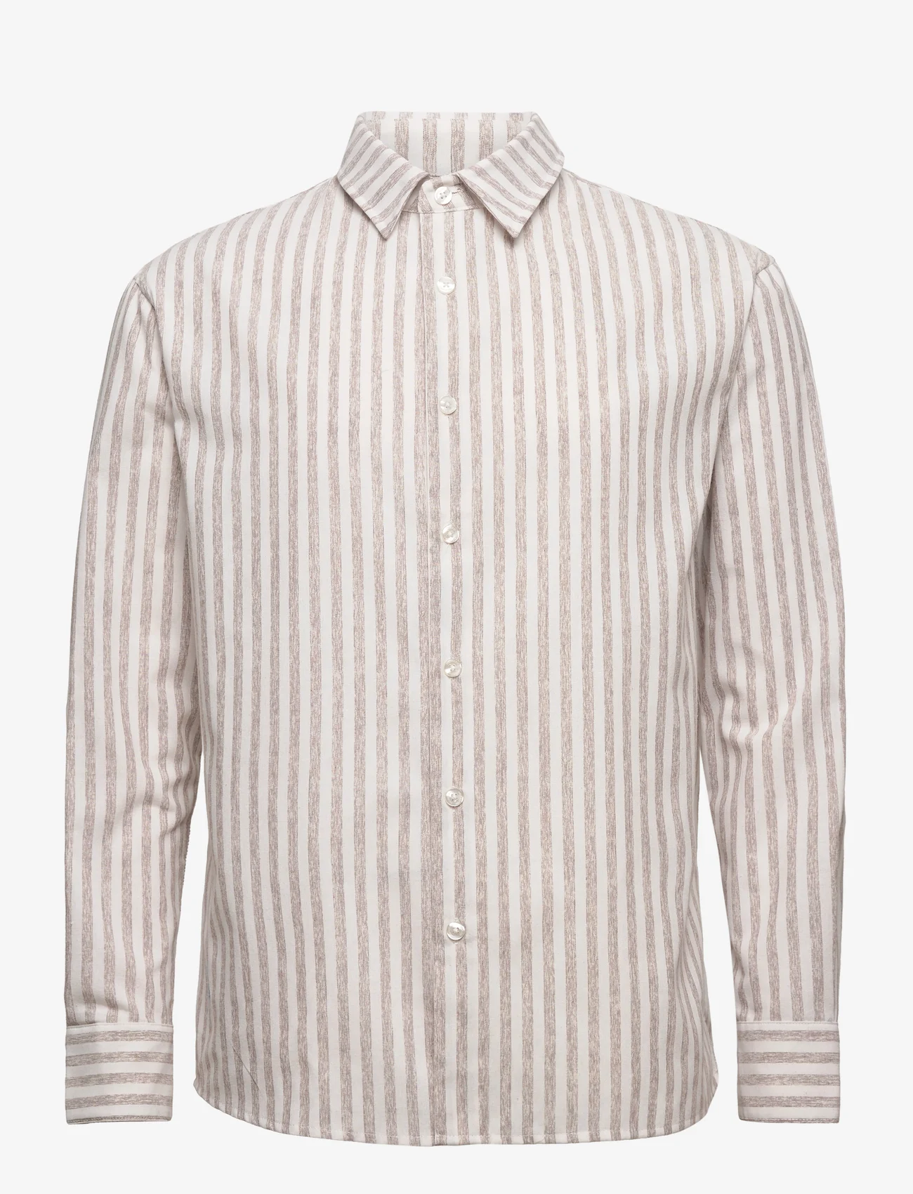 Urban Pioneers - Gilmar Shirt - avslappede skjorter - brown stripe - 0