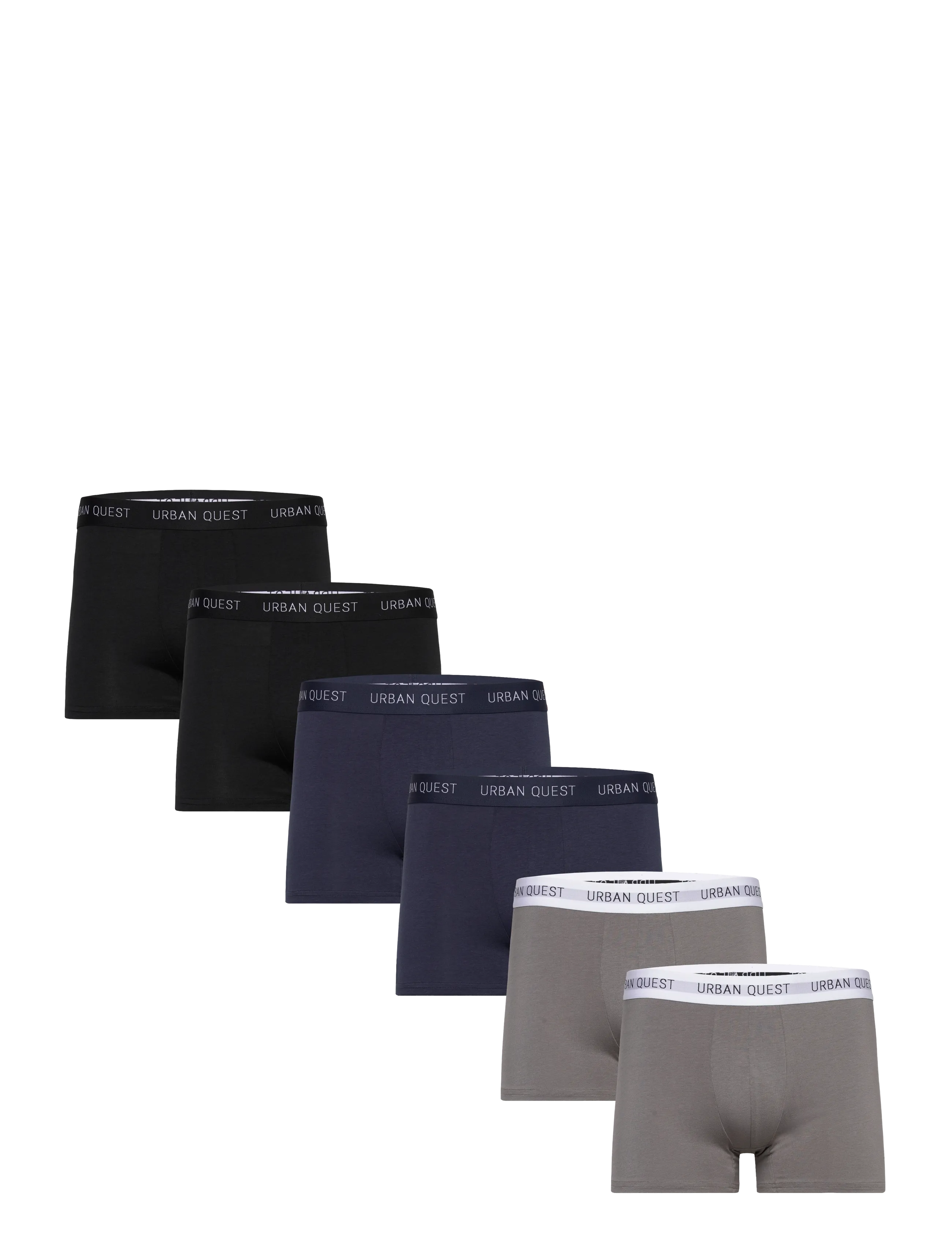 URBAN QUEST 6-Pack Men Bamboo Tights - URBAN QUEST - 2 BLACK, 2 NAVY, 2 GREY / multi