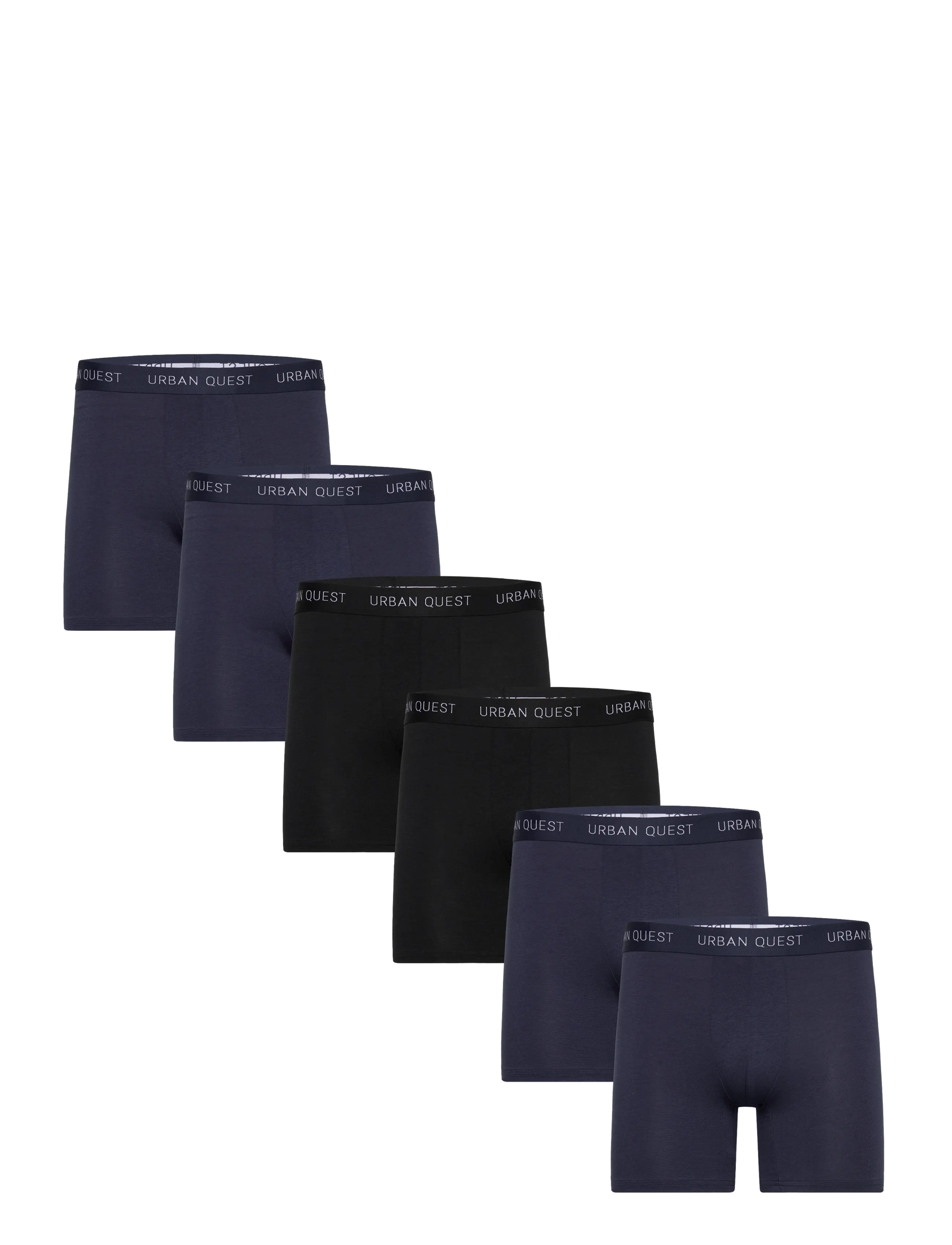 URBAN QUEST 6-Pack Men Bamboo Long Leg Tights - Underbukser - 2 BLACK, 2 NAVY, 2 GREY / multi