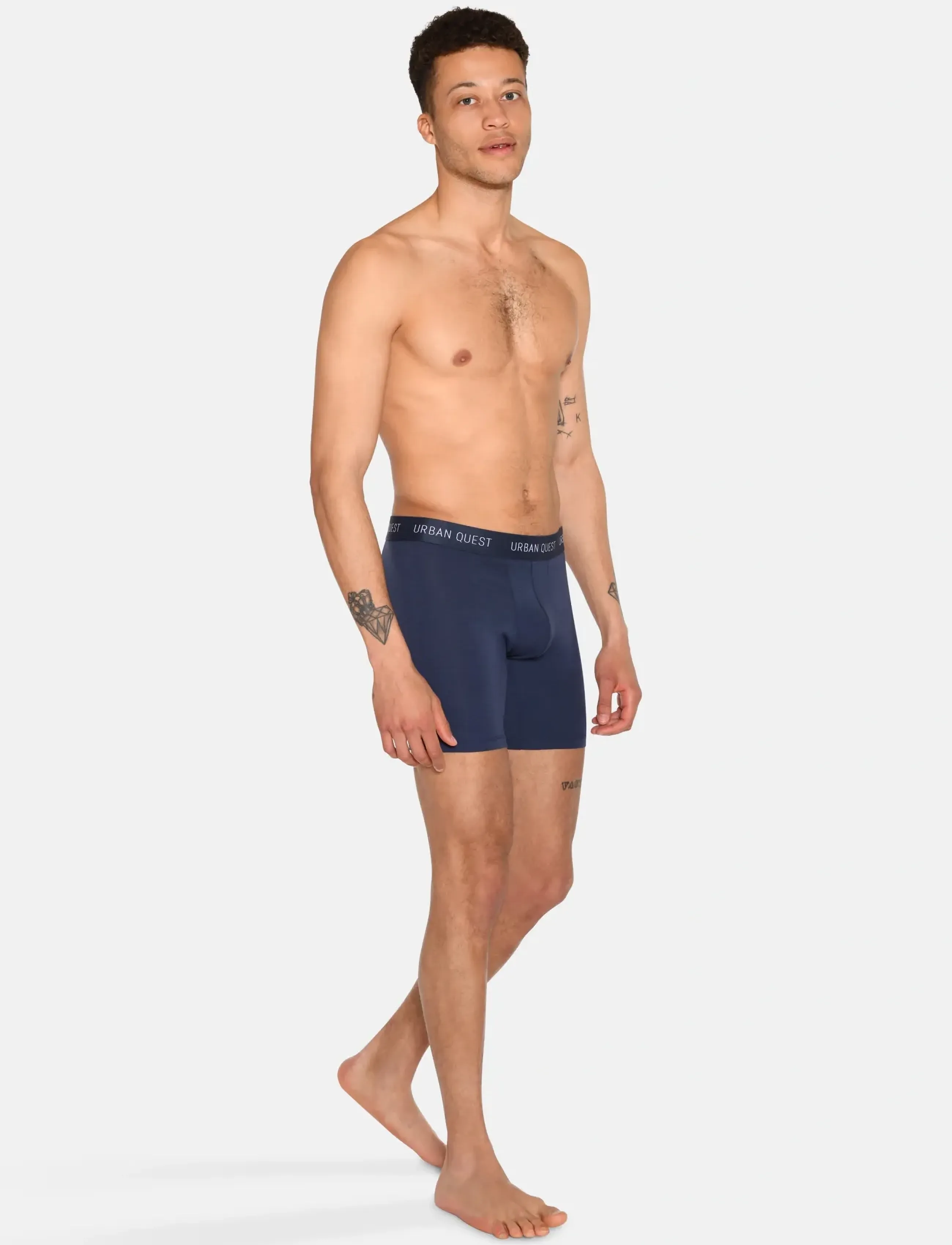 URBAN QUEST - 6-Pack Men Bamboo Long Leg Tights - boxershorts - 2 black, 2 navy, 2 grey - 4
