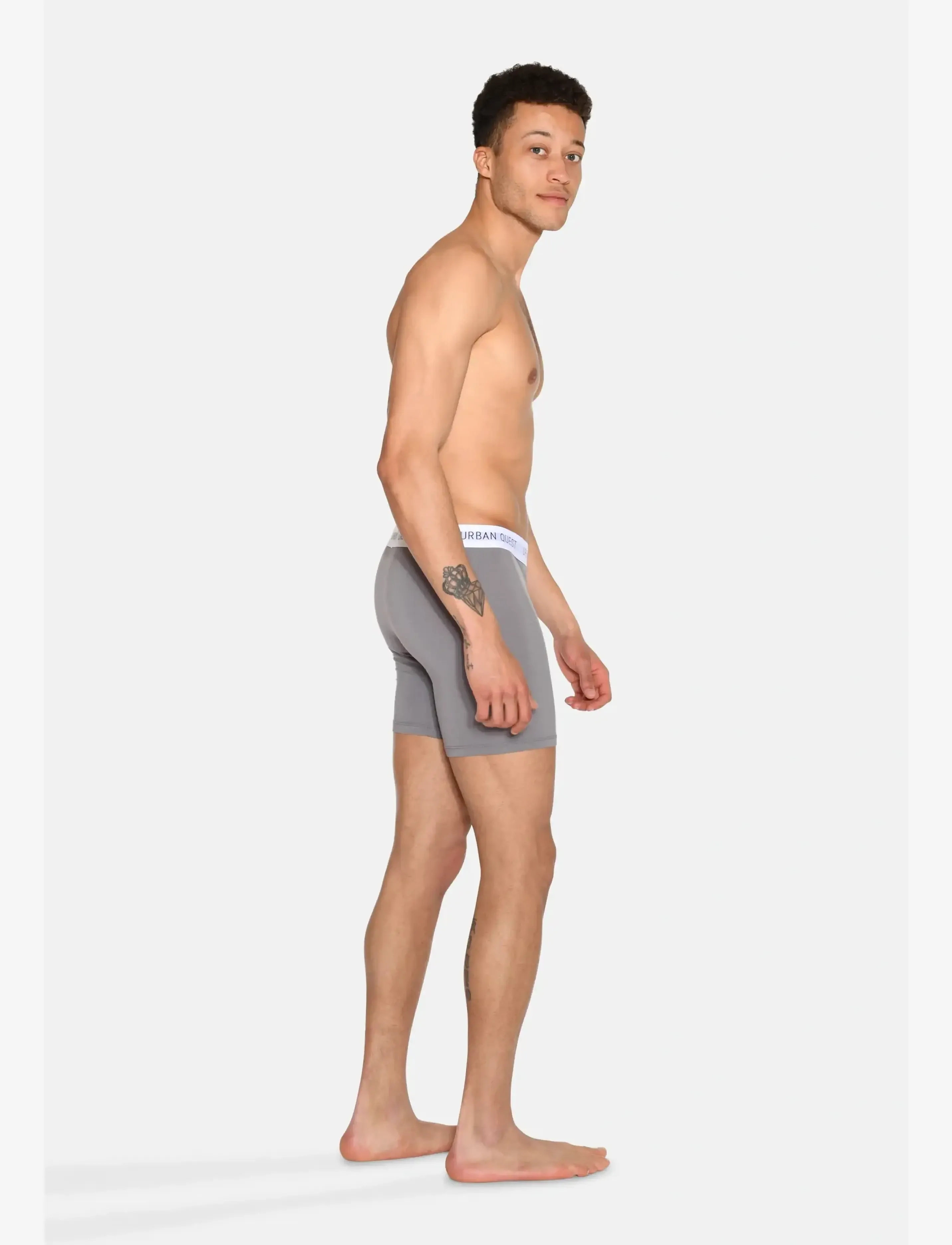 URBAN QUEST - 6-Pack Men Bamboo Long Leg Tights - boxershorts - 2 black, 2 navy, 2 grey - 5