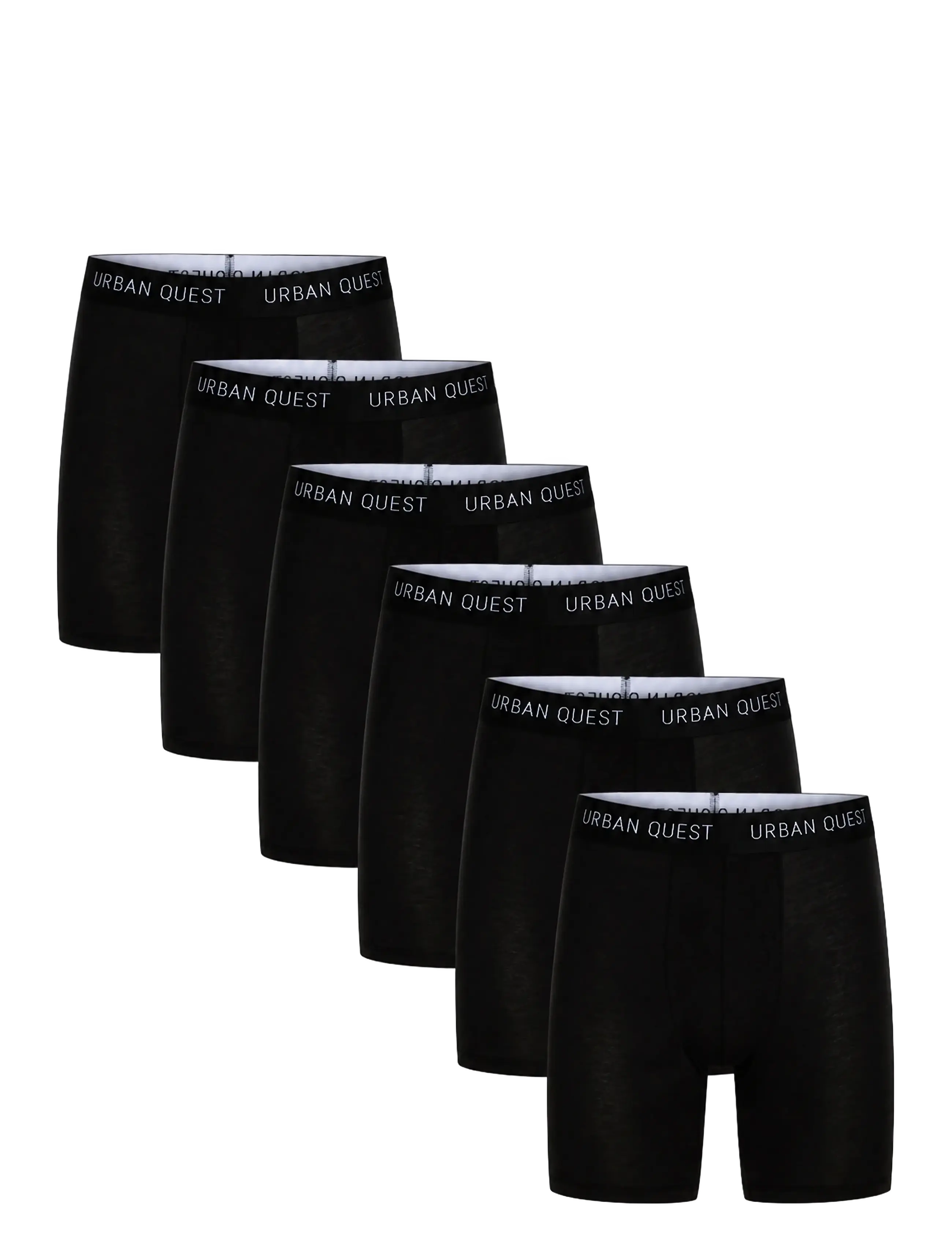 URBAN QUEST 6-Pack Men Bamboo Long Leg Tights - URBAN QUEST - BLACK / black